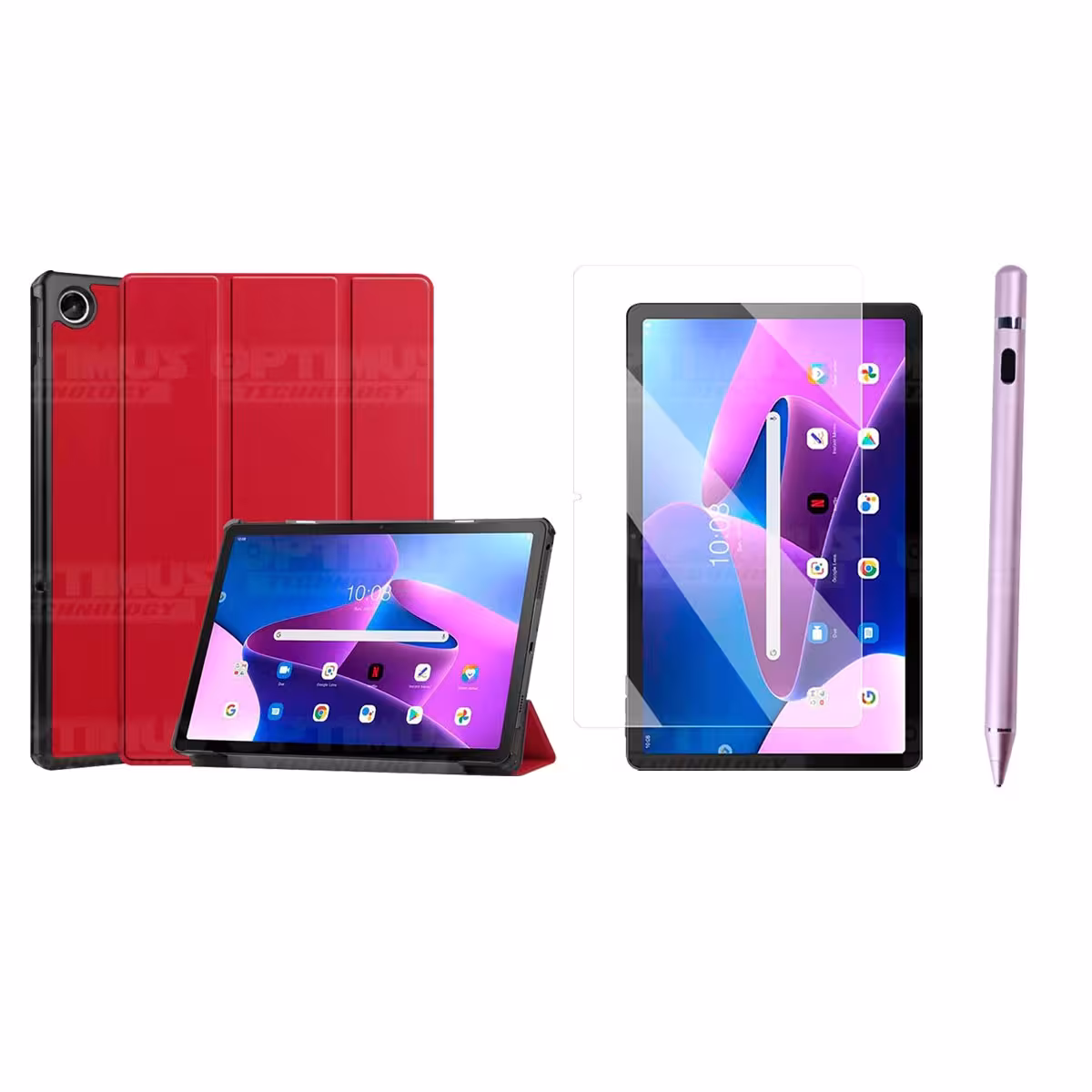 Kit Vidrio templado + Case Protector + Lápiz Digital Tablet Lenovo Tab M10 Plus 3era Gen 10.6 2022 TB-125FU / TB-128F