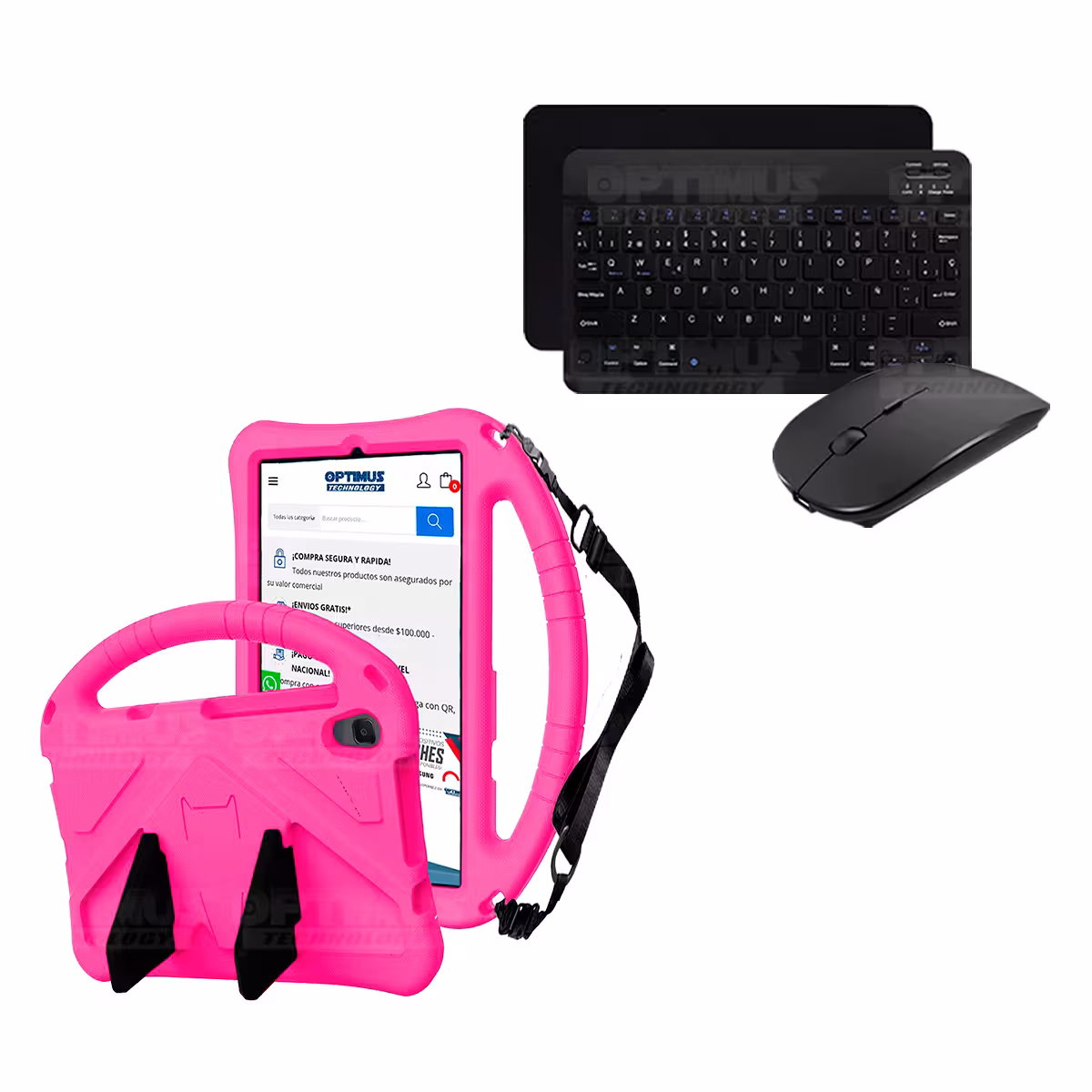 Case Forro Protector con correa + Teclado y Mouse Ratón Bluetooth para Tablet Lenovo M8 X8505f