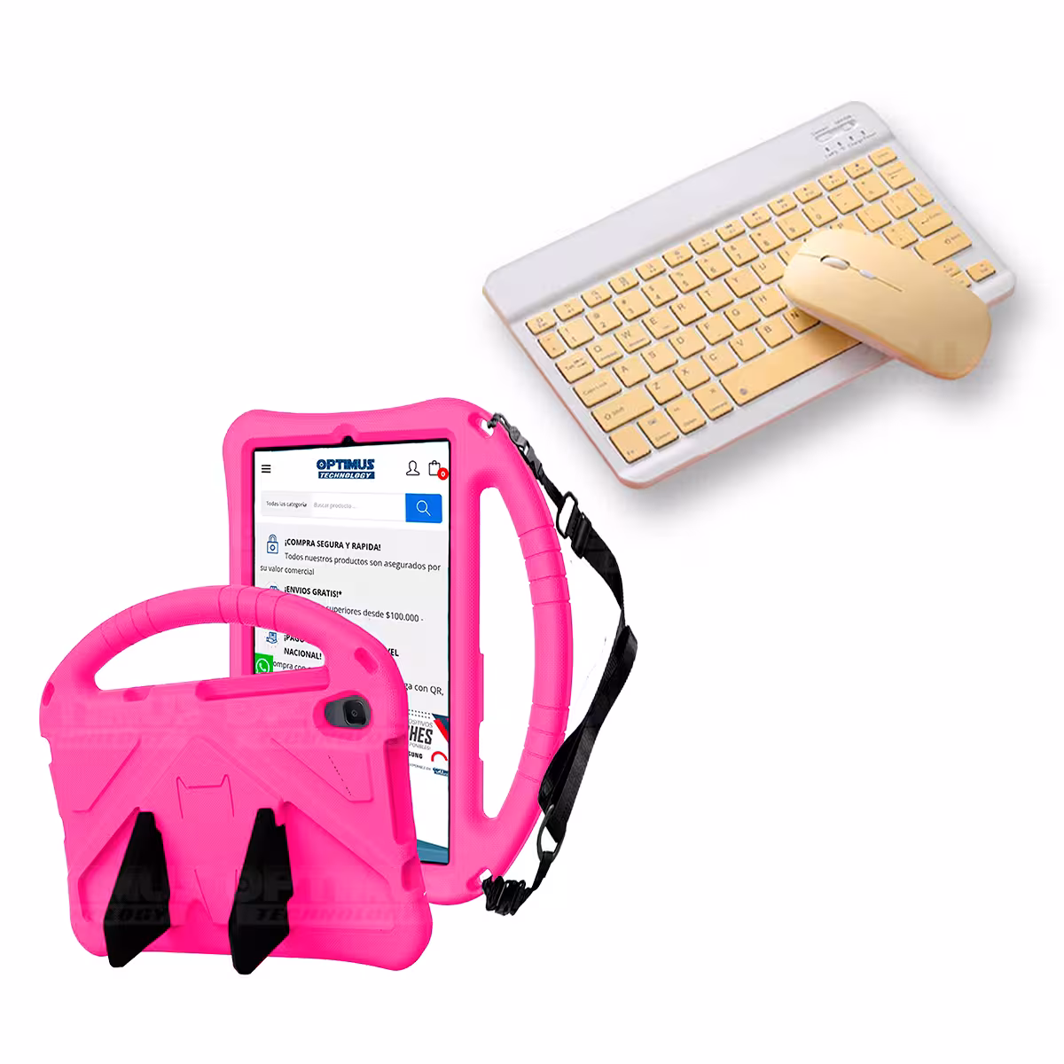 Case Forro Protector con correa + Teclado y Mouse Ratón Bluetooth para Tablet Lenovo M8 X8505f