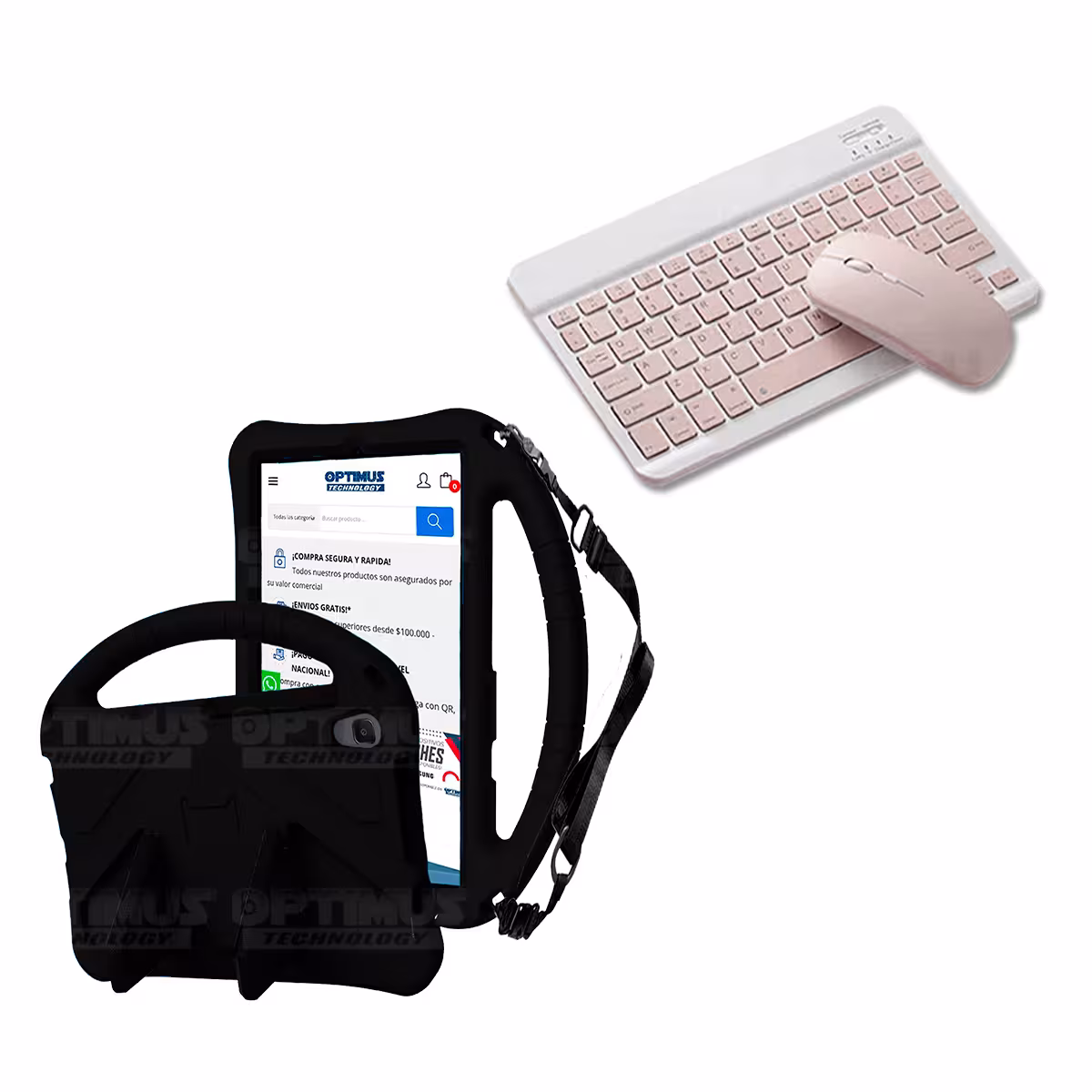 Case Forro Protector con correa + Teclado y Mouse Ratón Bluetooth para Tablet Lenovo M8 X8505f