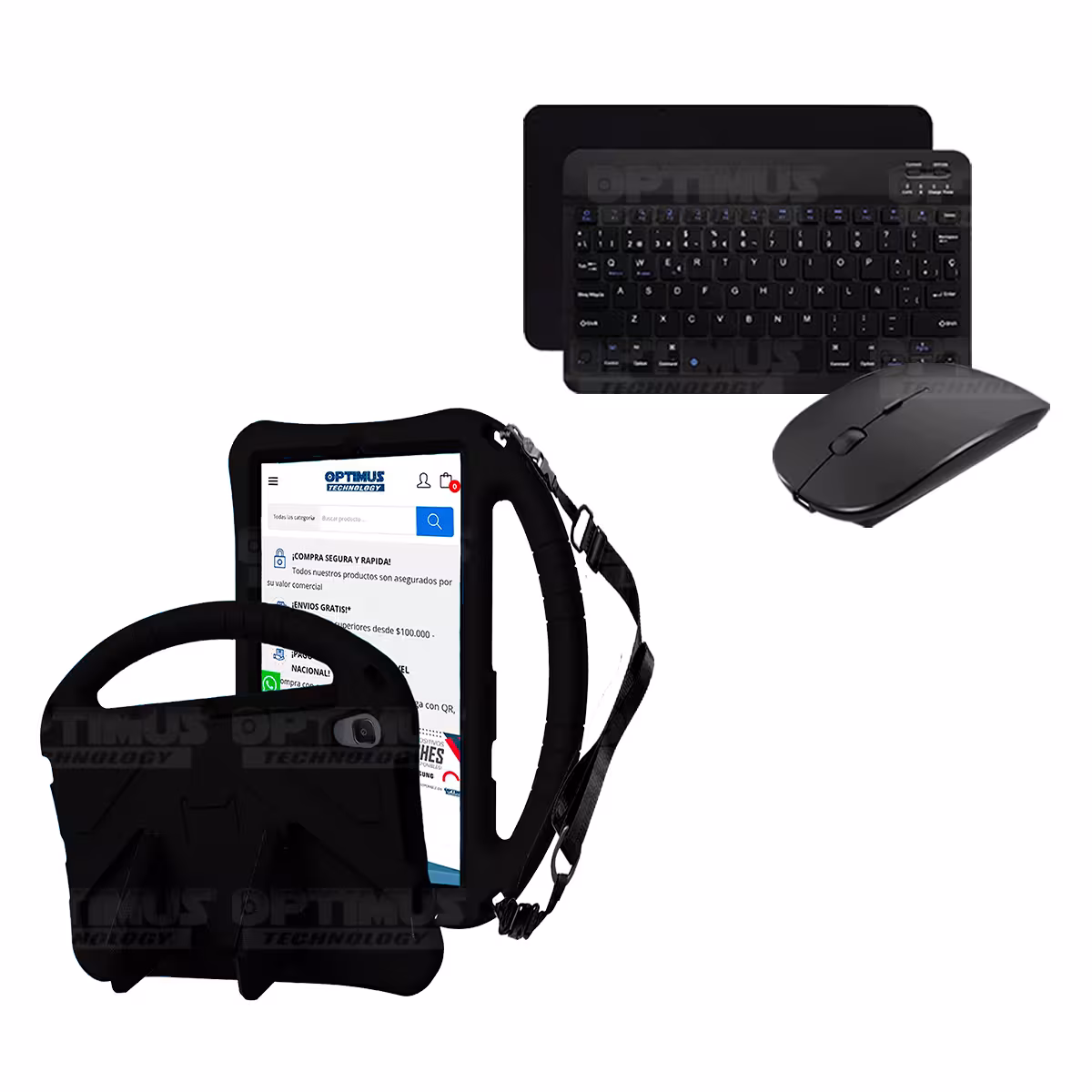 Case Forro Protector con correa + Teclado y Mouse Ratón Bluetooth para Tablet Lenovo M8 X8505f