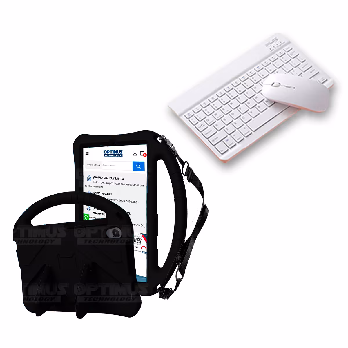 Case Forro Protector con correa + Teclado y Mouse Ratón Bluetooth para Tablet Lenovo M8 X8505f