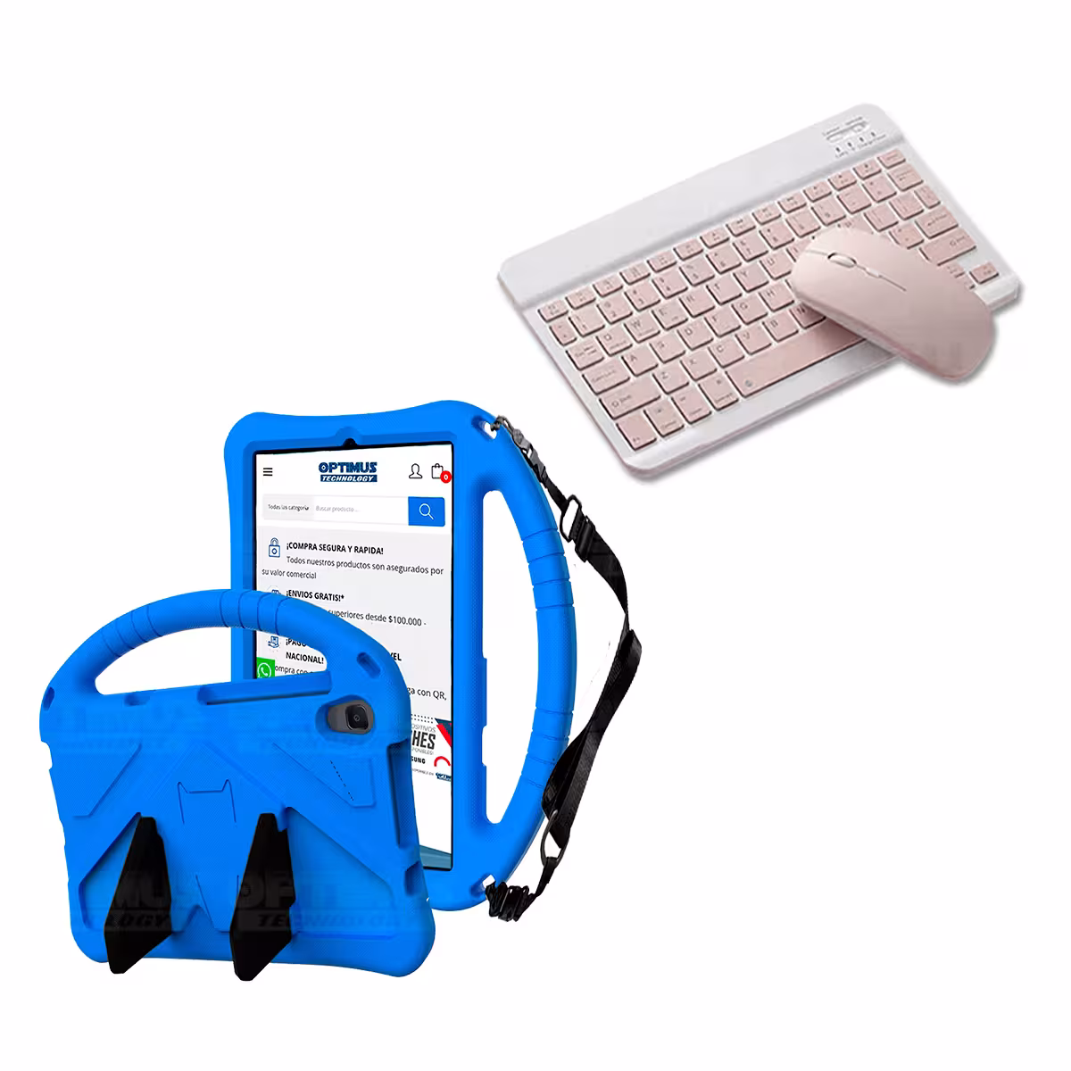 Case Forro Protector con correa + Teclado y Mouse Ratón Bluetooth para Tablet Lenovo M8 X8505f