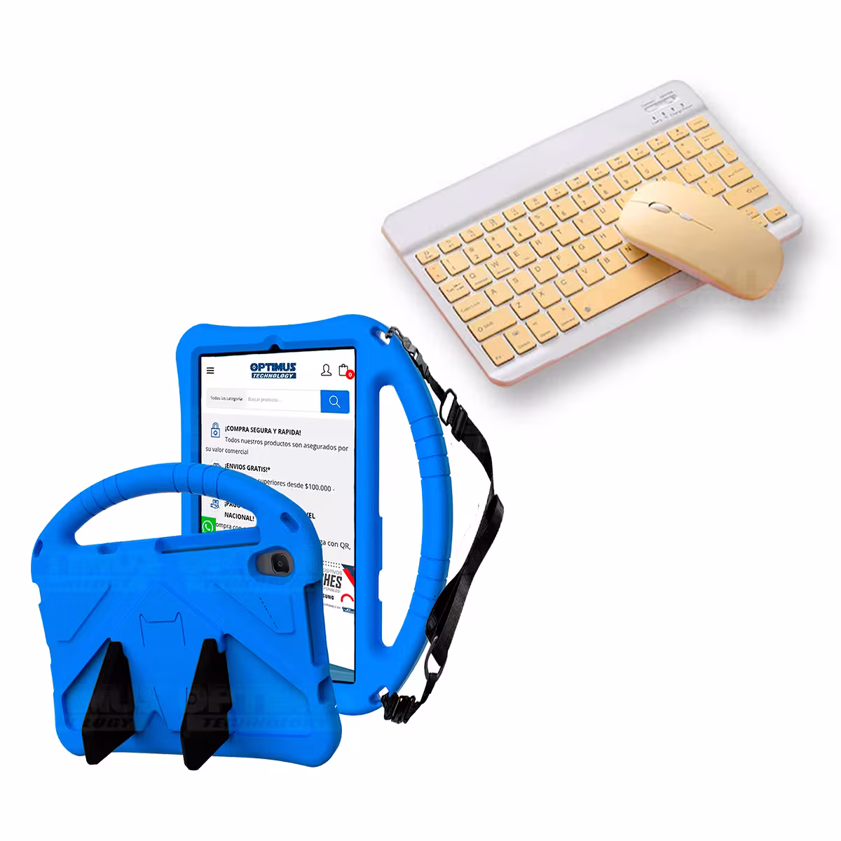 Case Forro Protector con correa + Teclado y Mouse Ratón Bluetooth para Tablet Lenovo M8 X8505f