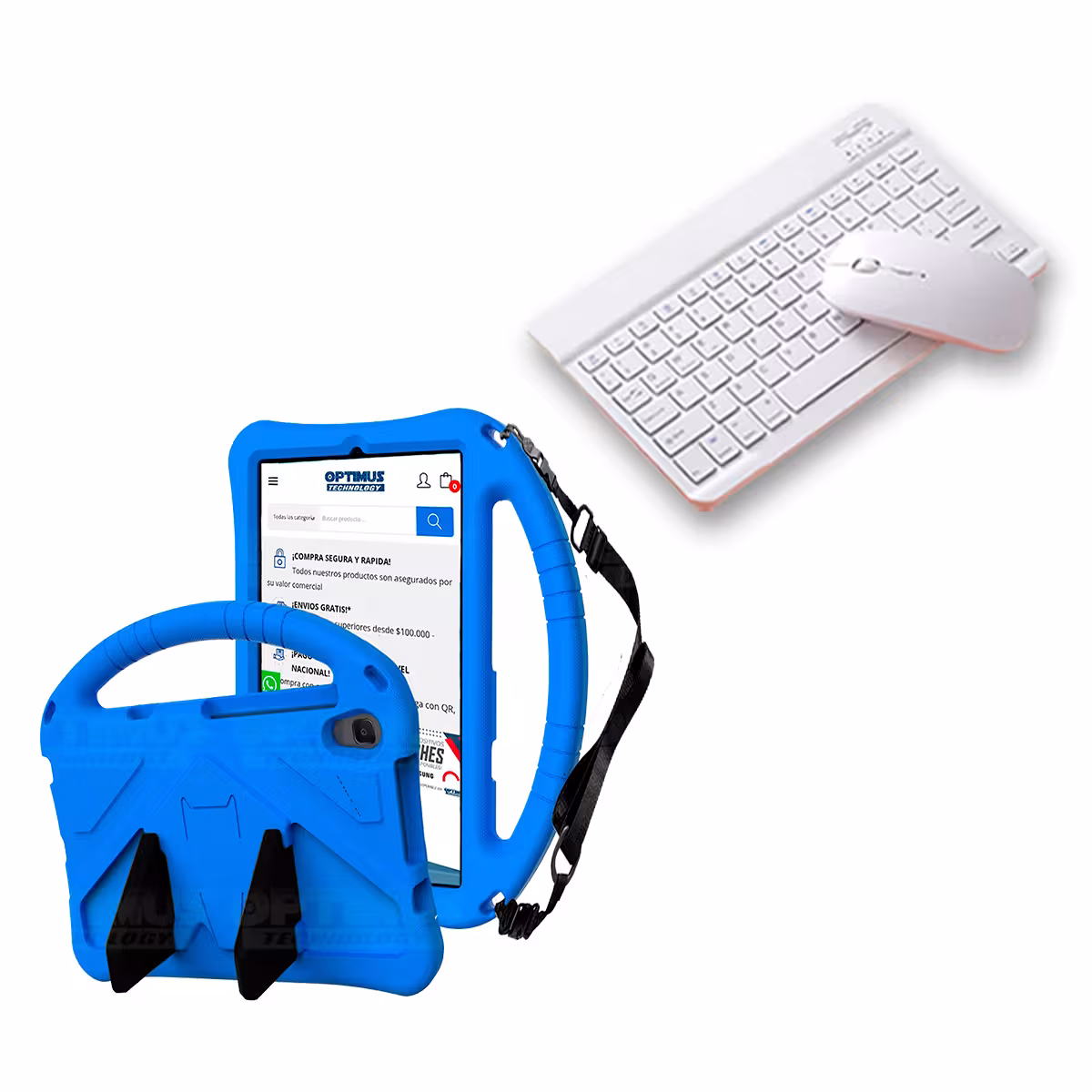 Case Forro Protector con correa + Teclado y Mouse Ratón Bluetooth para Tablet Lenovo M8 X8505f
