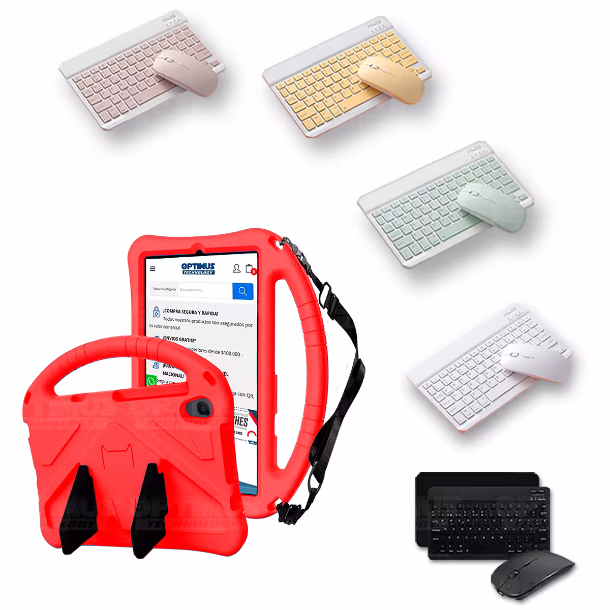 Case Forro Protector con correa + Teclado y Mouse Ratón Bluetooth para Tablet Lenovo M8 X8505f