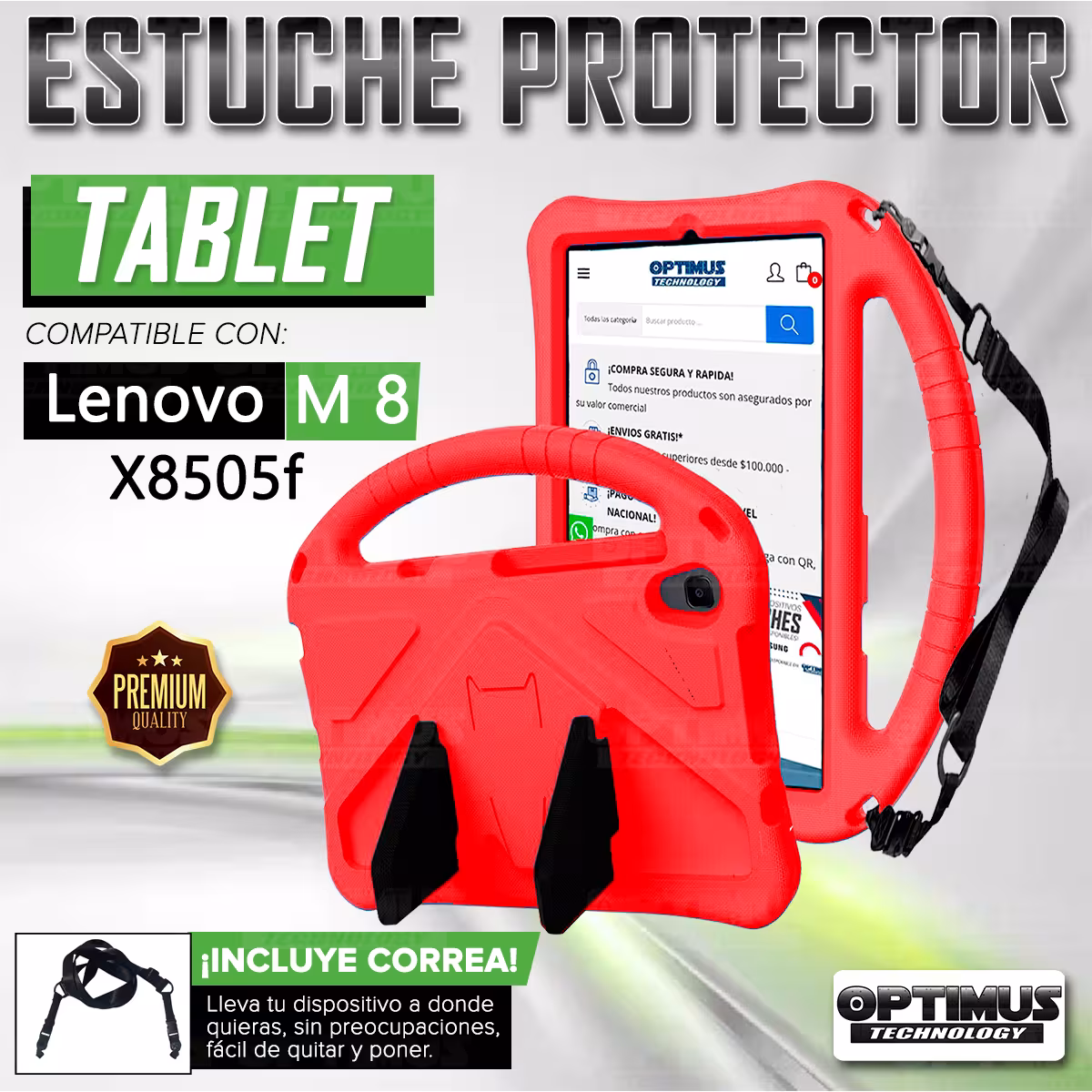 Case Forro Protector con correa + Teclado y Mouse Ratón Bluetooth para Tablet Lenovo M8 X8505f