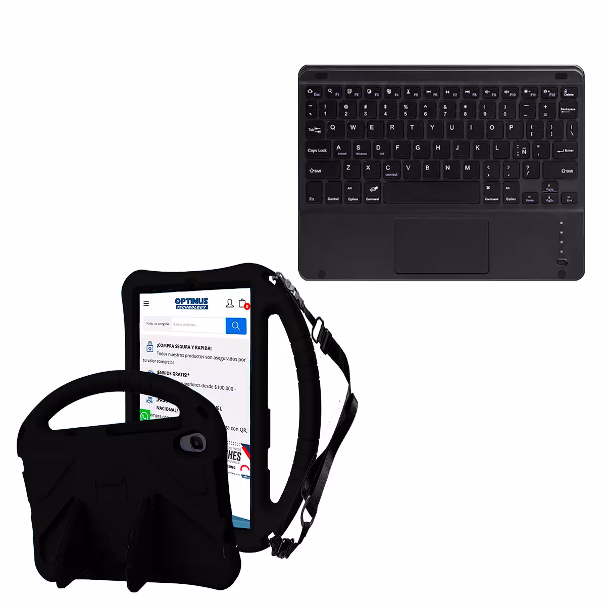 Kit Case Protector con correa + Teclado Mouse Touchpad Bluetooth para Tablet Lenovo M8 X8505f