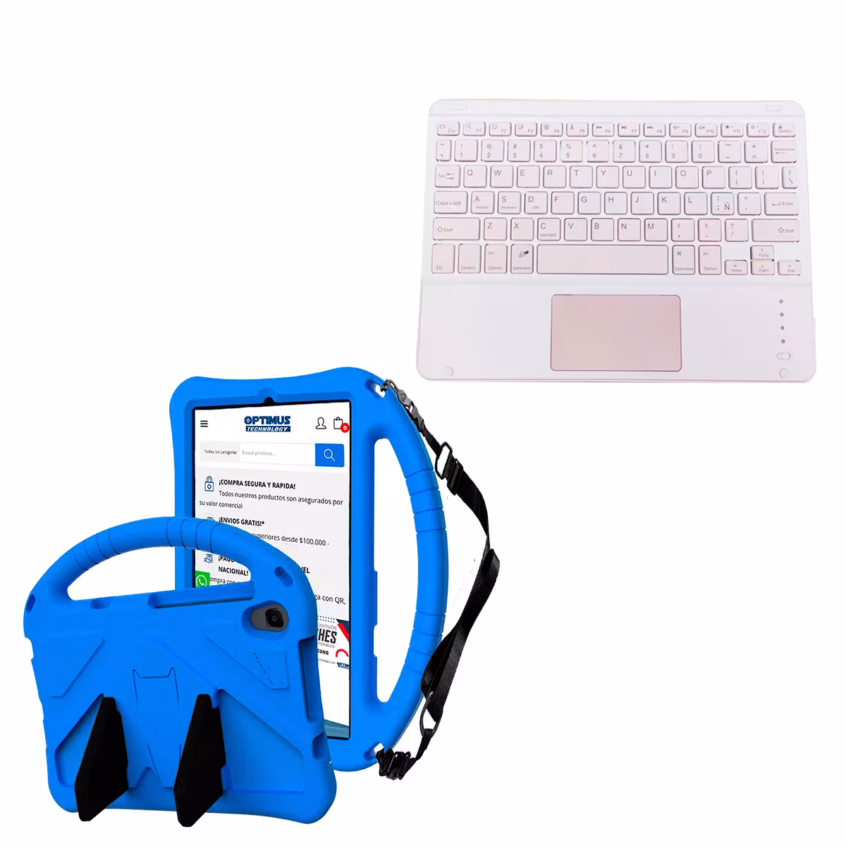 Kit Case Protector con correa + Teclado Mouse Touchpad Bluetooth para Tablet Lenovo M8 X8505f