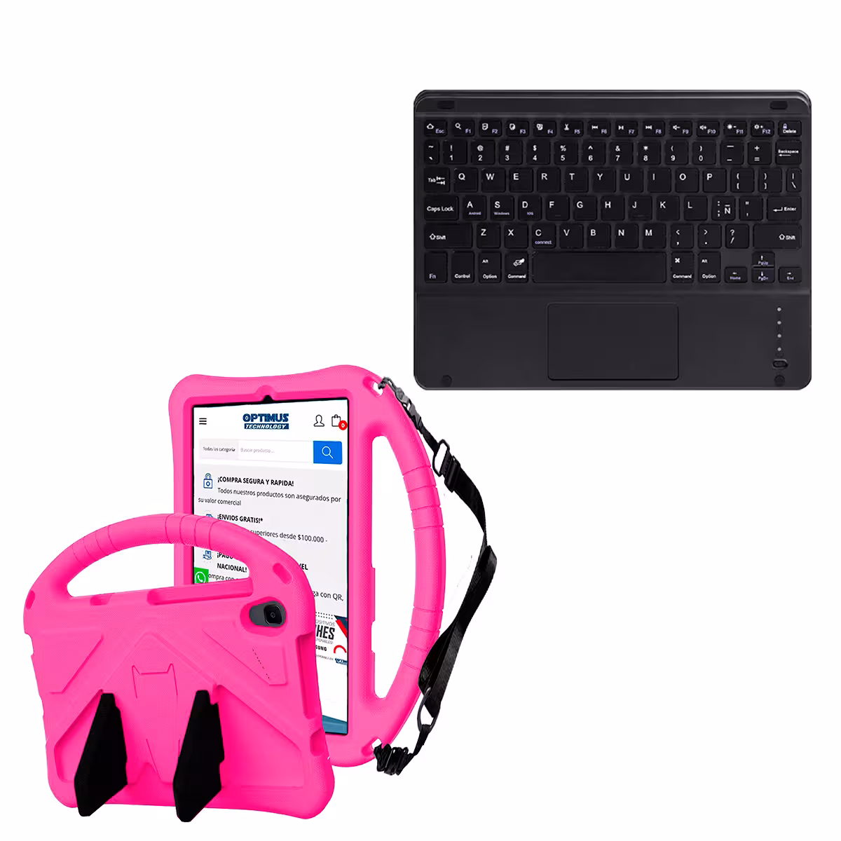 Kit Case Protector con correa + Teclado Mouse Touchpad Bluetooth para Tablet Lenovo M8 X8505f