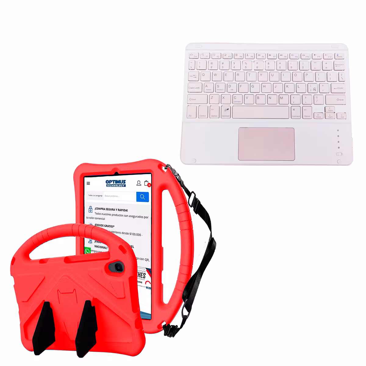 Kit Case Protector con correa + Teclado Mouse Touchpad Bluetooth para Tablet Lenovo M8 X8505f
