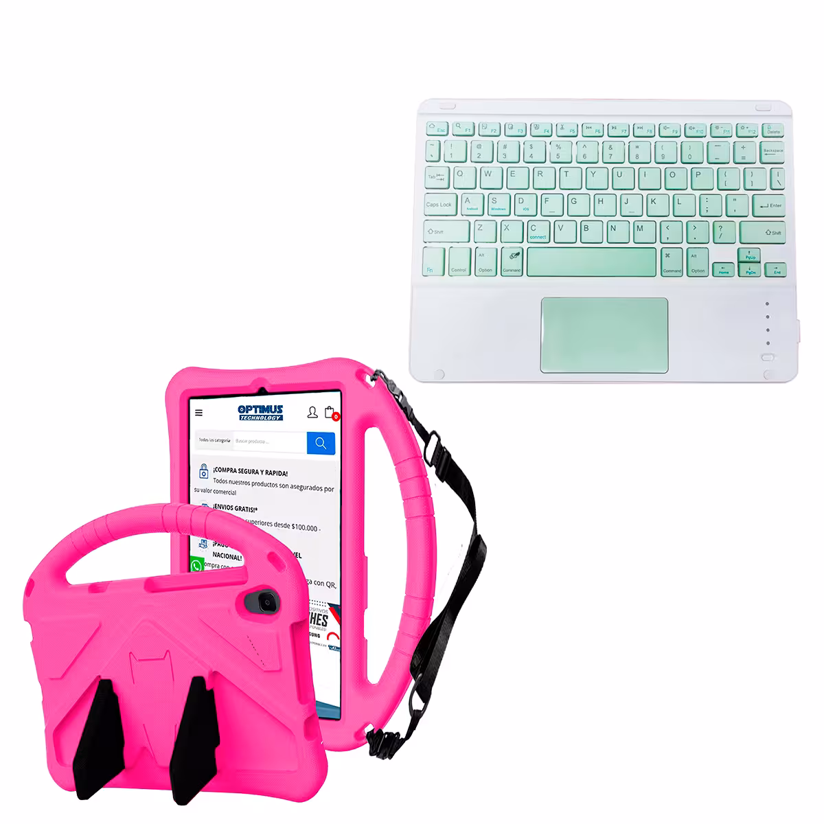 Kit Case Protector con correa + Teclado Mouse Touchpad Bluetooth para Tablet Lenovo M8 X8505f