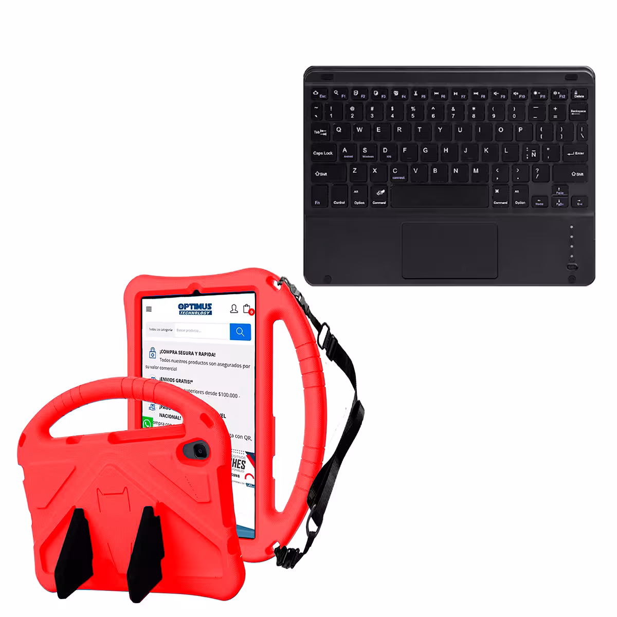 Kit Case Protector con correa + Teclado Mouse Touchpad Bluetooth para Tablet Lenovo M8 X8505f