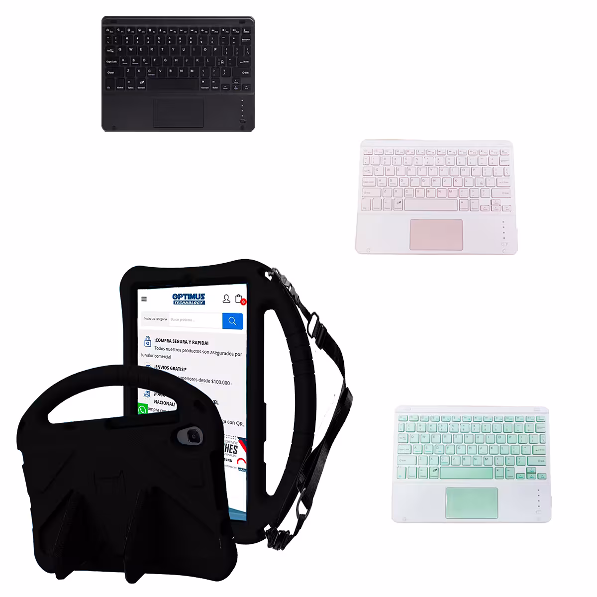 Kit Case Protector con correa + Teclado Mouse Touchpad Bluetooth para Tablet Lenovo M8 X8505f