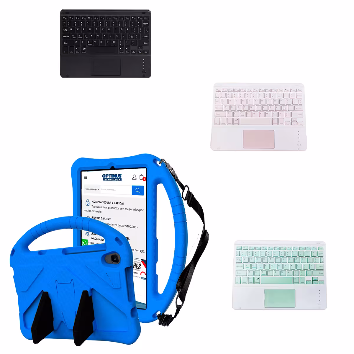 Kit Case Protector con correa + Teclado Mouse Touchpad Bluetooth para Tablet Lenovo M8 X8505f