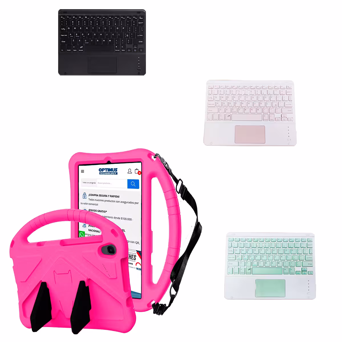 Kit Case Protector con correa + Teclado Mouse Touchpad Bluetooth para Tablet Lenovo M8 X8505f