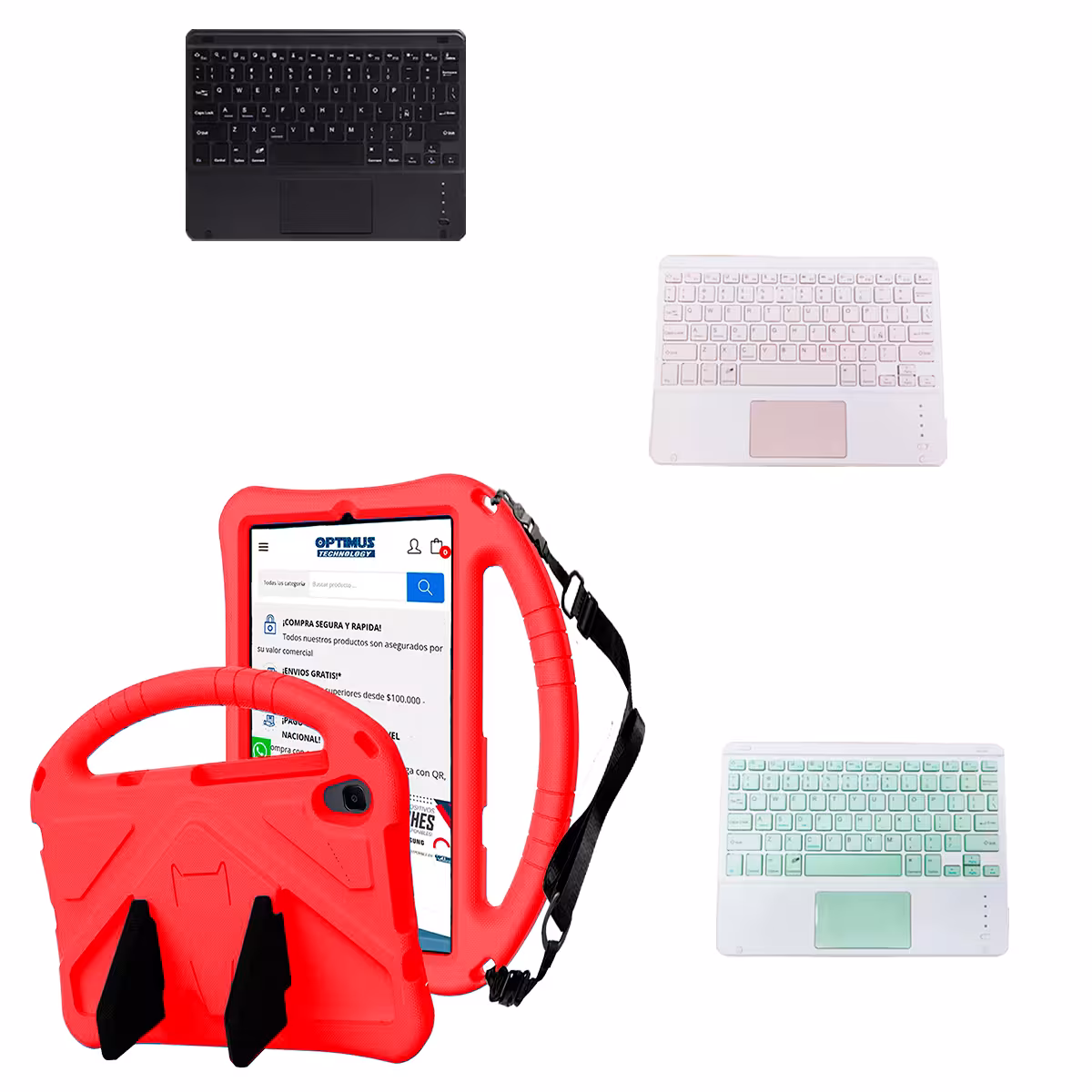 Kit Case Protector con correa + Teclado Mouse Touchpad Bluetooth para Tablet Lenovo M8 X8505f