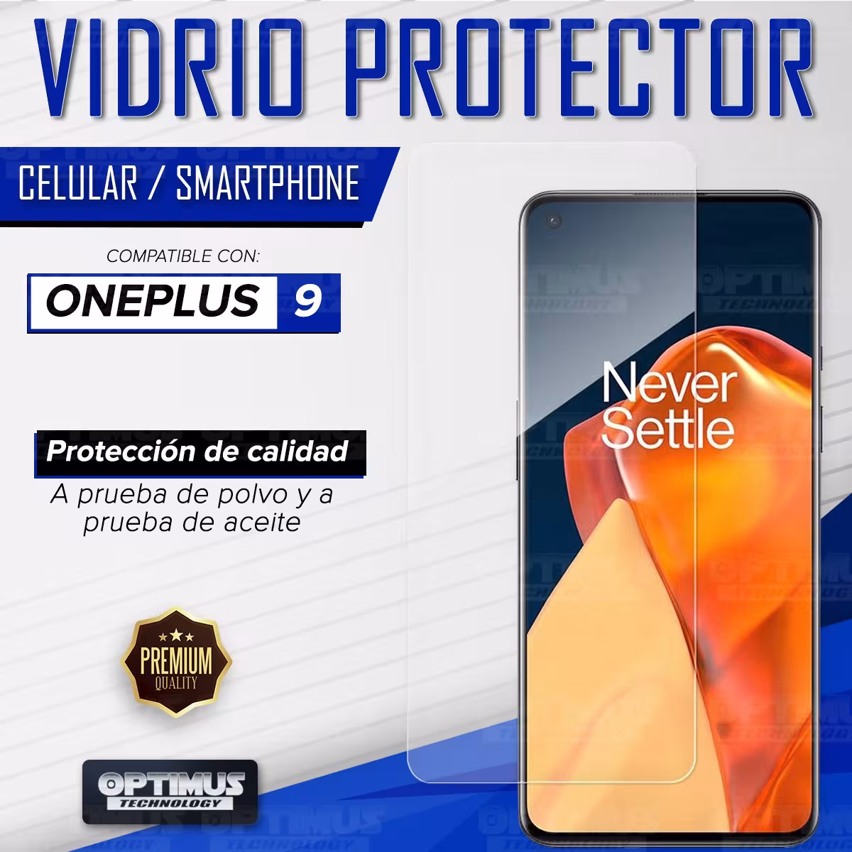 Vidrio Cristal Templado Protector para celular smartphone OnePlus 9