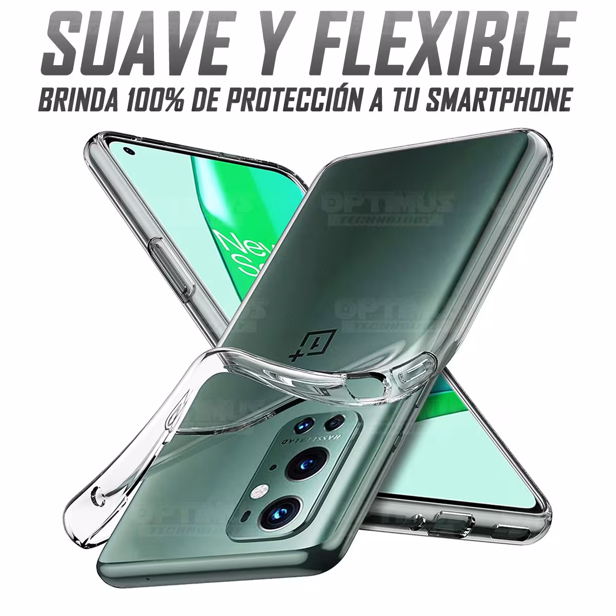 Kit Vidrio Cristal templado y Estuche Case Forro Protector para Celular Smartphone OnePlus 9