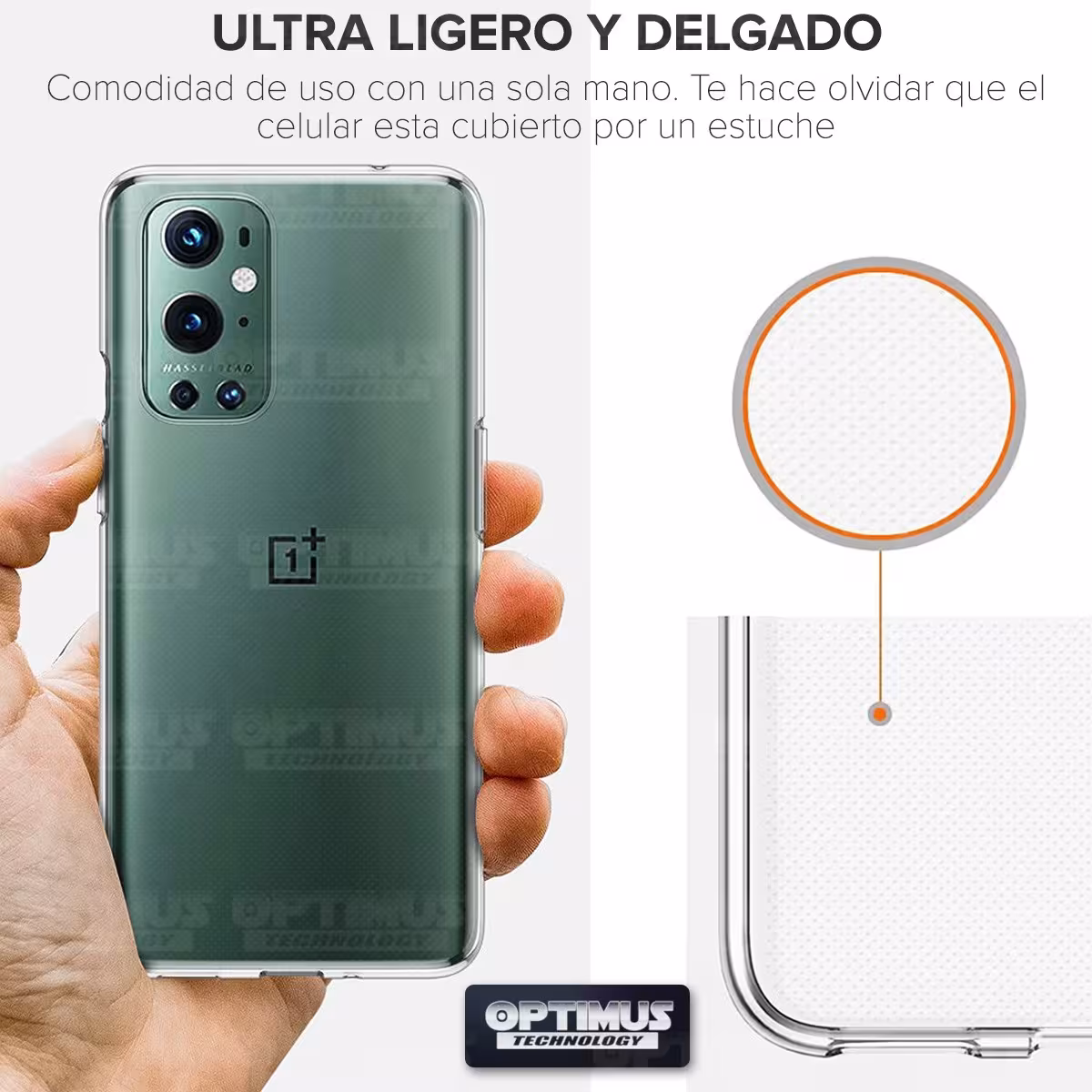 Kit Vidrio Cristal templado y Estuche Case Forro Protector para Celular Smartphone OnePlus 9