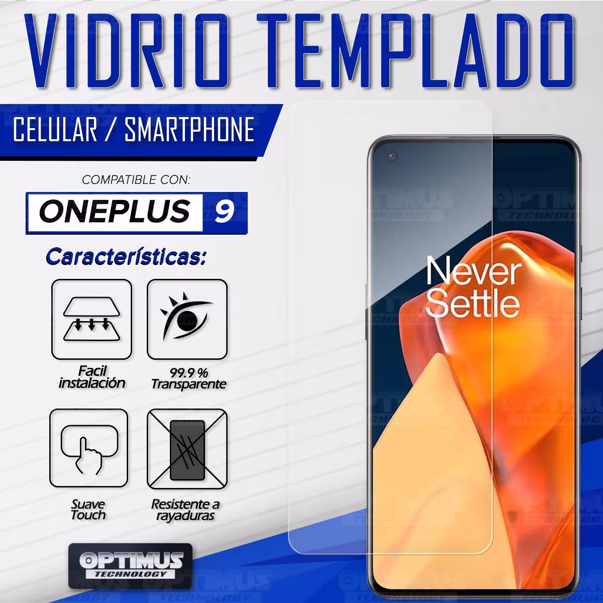 Kit Vidrio Cristal templado y Estuche Case Forro Protector para Celular Smartphone OnePlus 9