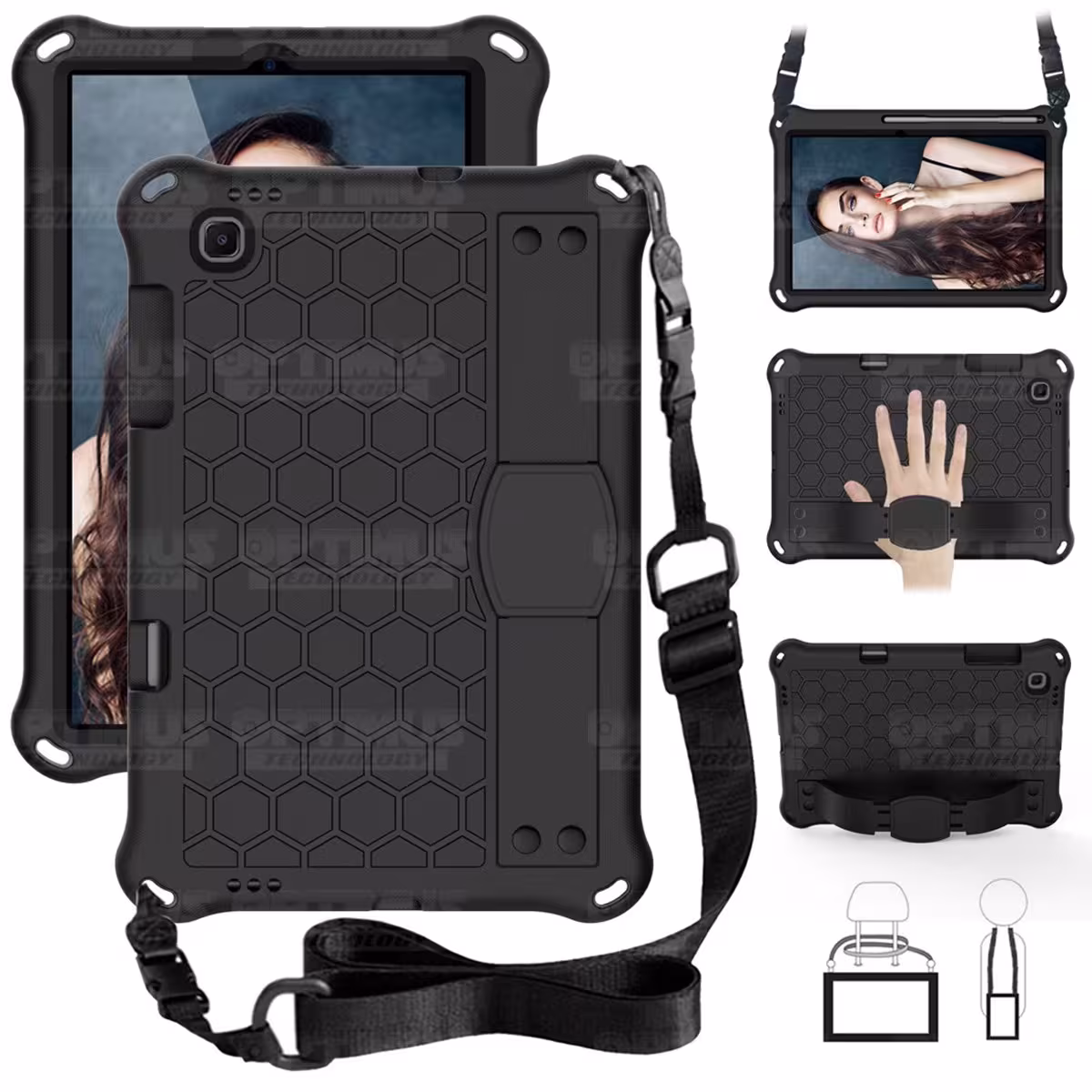 Kit Vidrio Cristal Templado Y Estuche Protector Anti golpes con Correa para Tablet Samsung Galaxy Tab S6 Lite 10.4 2022 P619