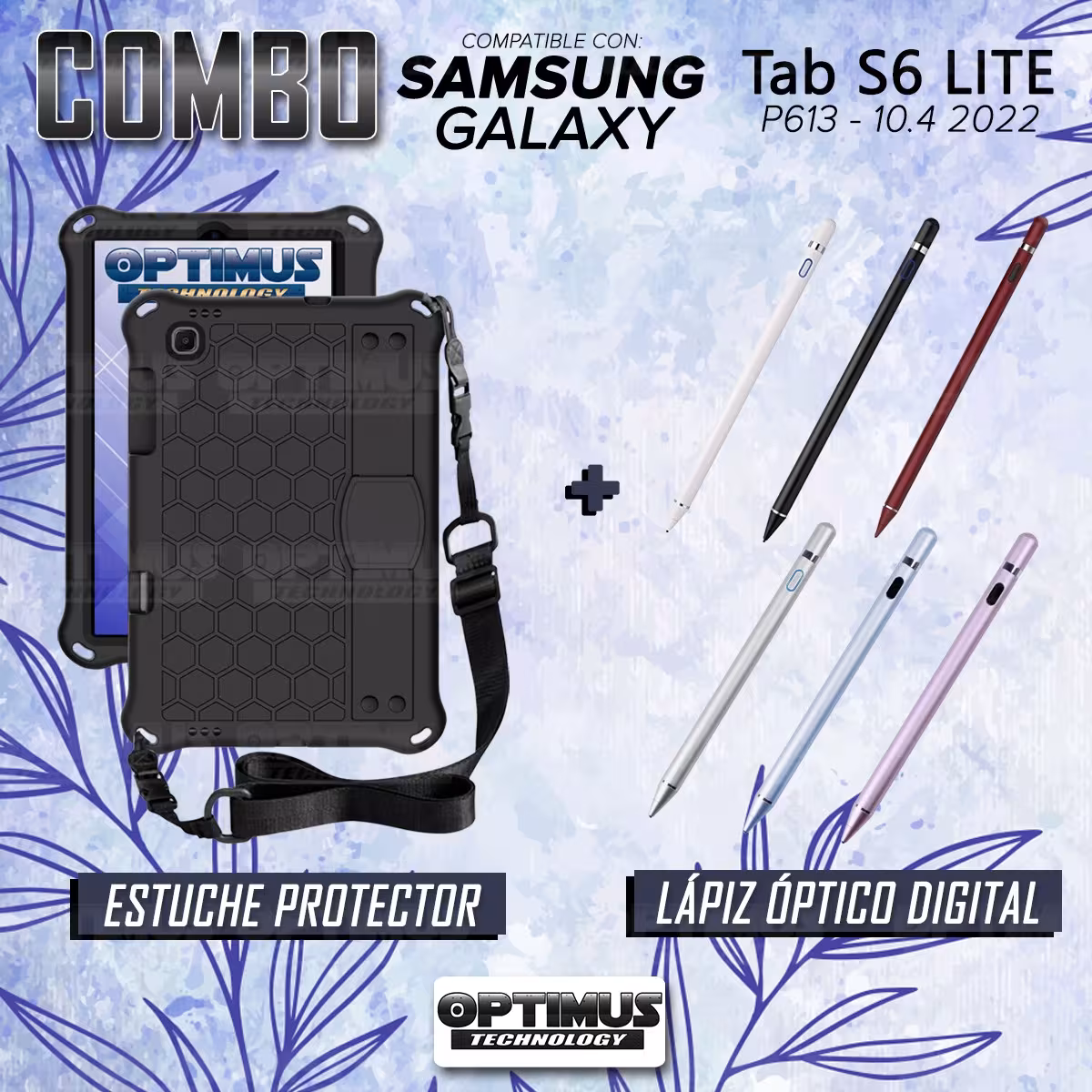 Kit Estuche Protector con Correa Y Lápiz Óptico Digital Stylus Pen para Tablet Samsung Galaxy Tab S6 Lite 10.4 2022 P619 - P613