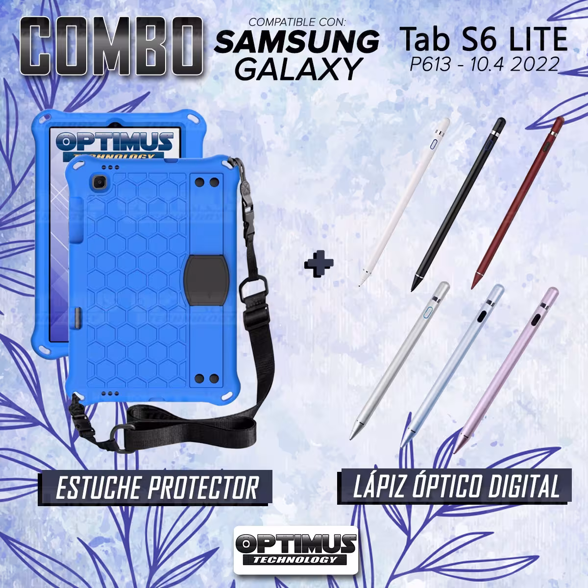 Kit Estuche Protector con Correa Y Lápiz Óptico Digital Stylus Pen para Tablet Samsung Galaxy Tab S6 Lite 10.4 2022 P619 - P613