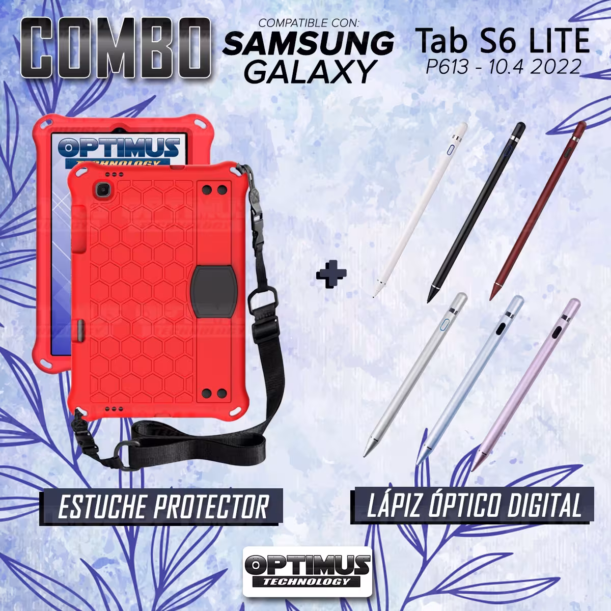 Kit Estuche Protector con Correa Y Lápiz Óptico Digital Stylus Pen para Tablet Samsung Galaxy Tab S6 Lite 10.4 2022 P619 - P613