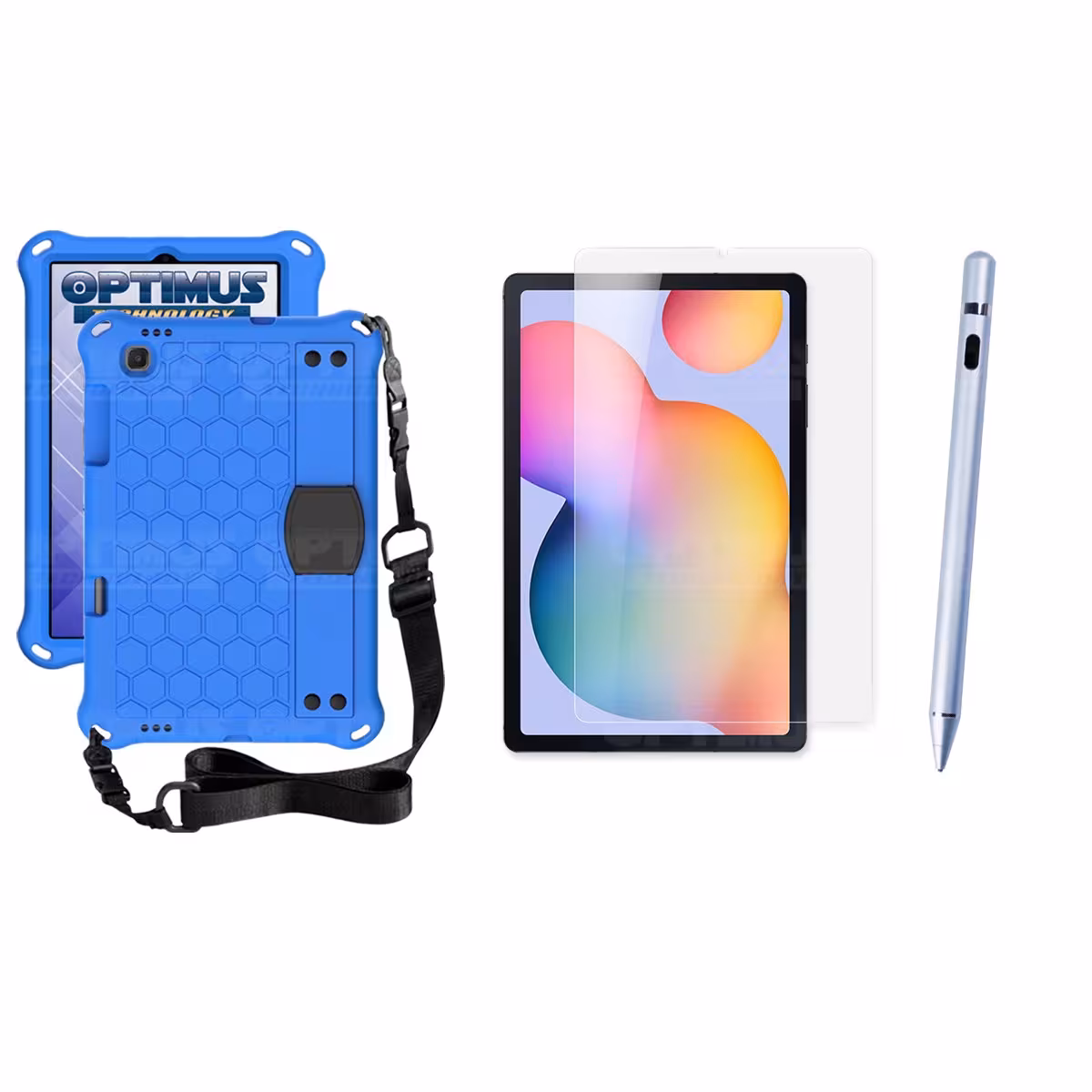 Kit Estuche Protector Correa + Vidrio Templado + Lápiz Digital para Tablet Samsung Galaxy Tab S6 Lite 10.4 2022 P619 - P613
