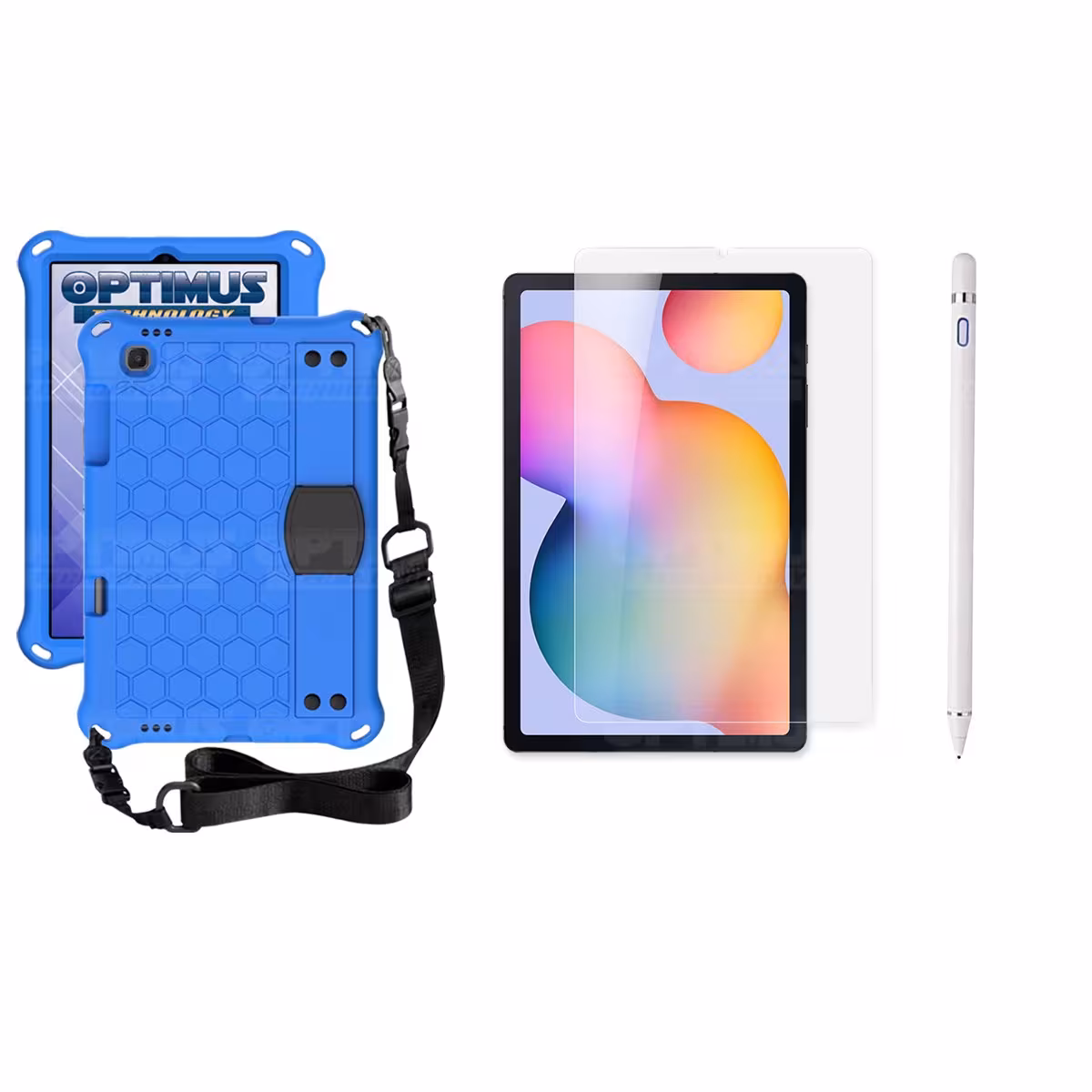 Kit Estuche Protector Correa + Vidrio Templado + Lápiz Digital para Tablet Samsung Galaxy Tab S6 Lite 10.4 2022 P619 - P613