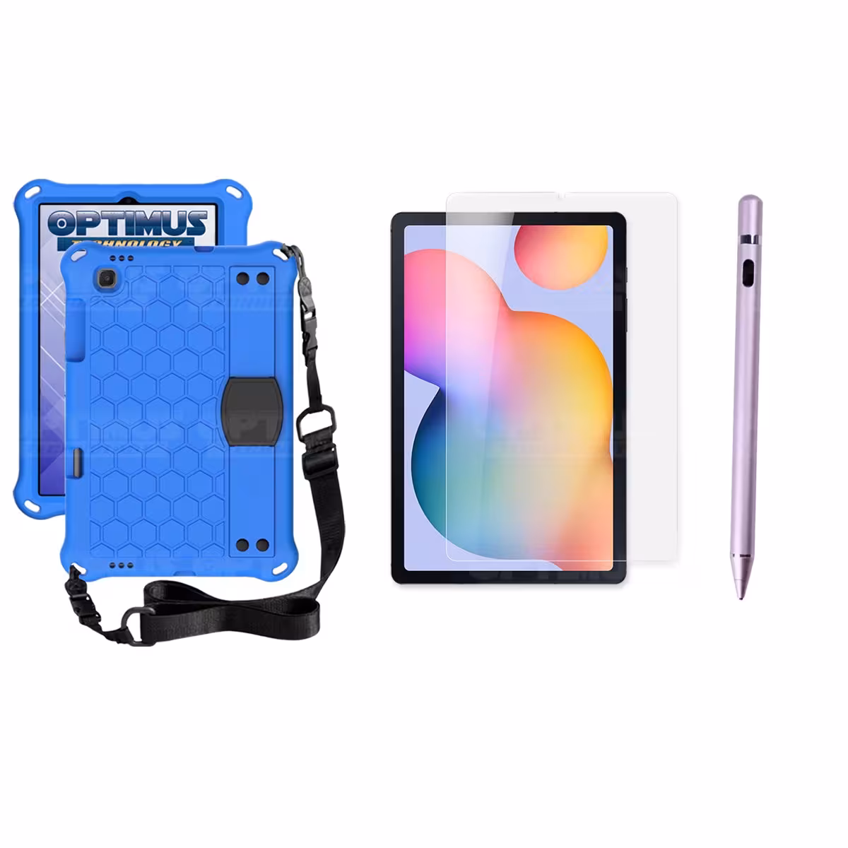Kit Estuche Protector Correa + Vidrio Templado + Lápiz Digital para Tablet Samsung Galaxy Tab S6 Lite 10.4 2022 P619 - P613