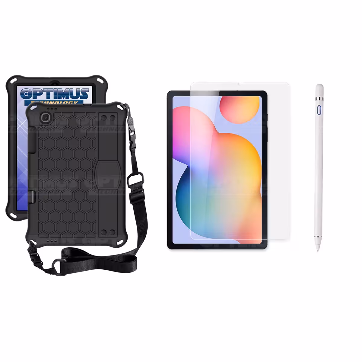 Kit Estuche Protector Correa + Vidrio Templado + Lápiz Digital para Tablet Samsung Galaxy Tab S6 Lite 10.4 2022 P619 - P613