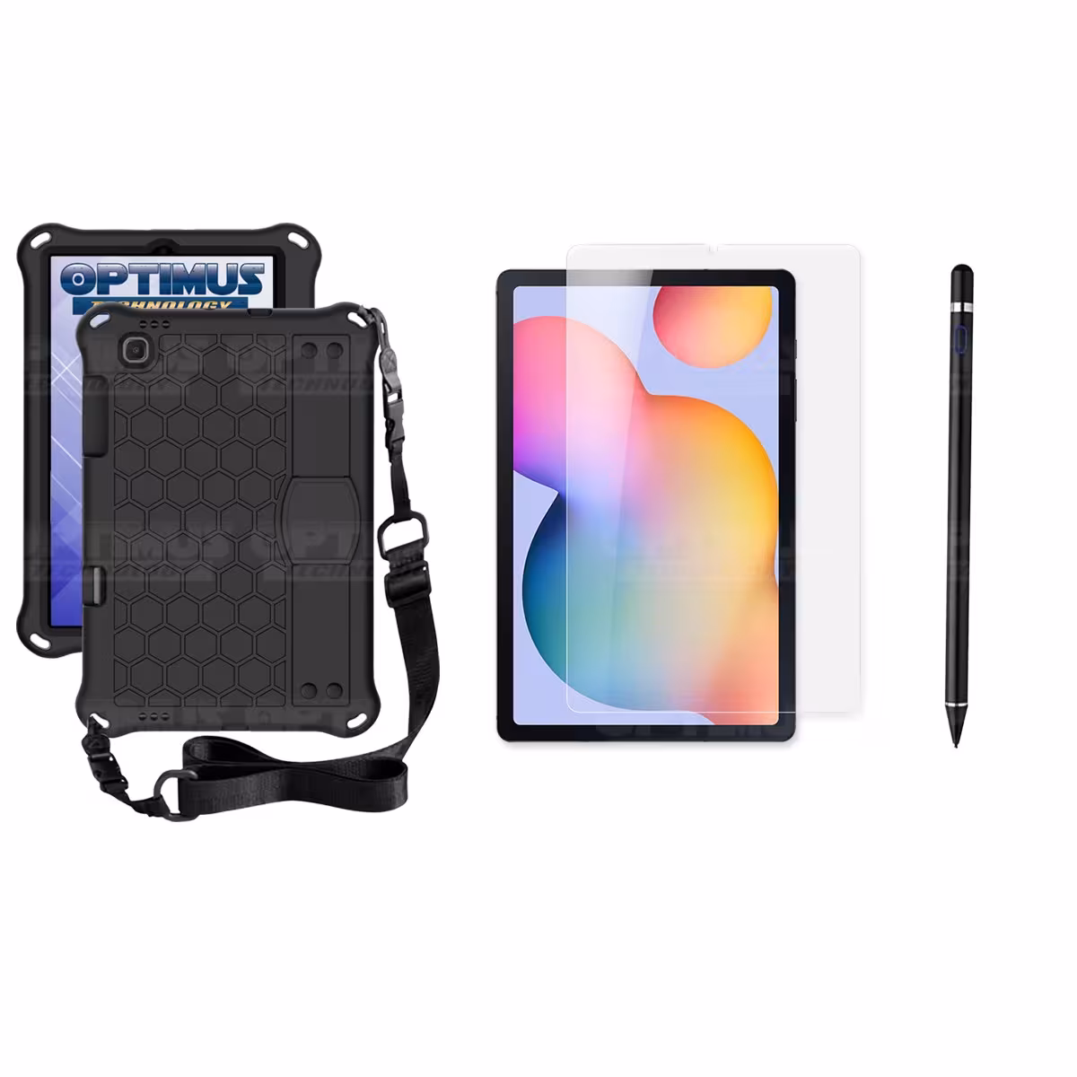 Kit Estuche Protector Correa + Vidrio Templado + Lápiz Digital para Tablet Samsung Galaxy Tab S6 Lite 10.4 2022 P619 - P613