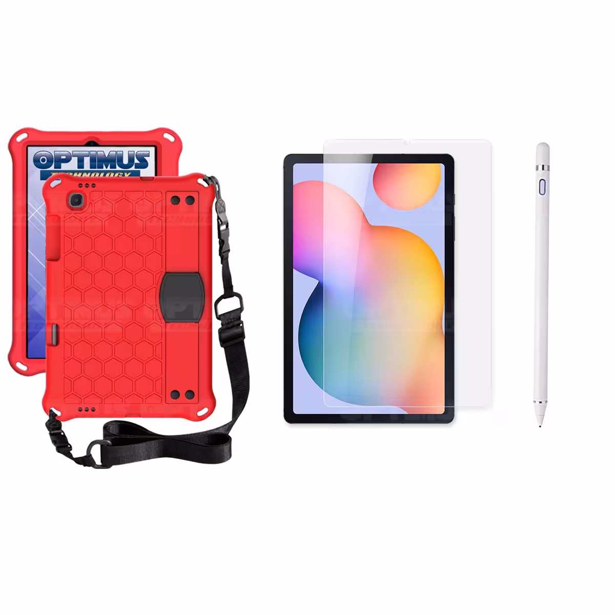 Kit Estuche Protector Correa + Vidrio Templado + Lápiz Digital para Tablet Samsung Galaxy Tab S6 Lite 10.4 2022 P619 - P613