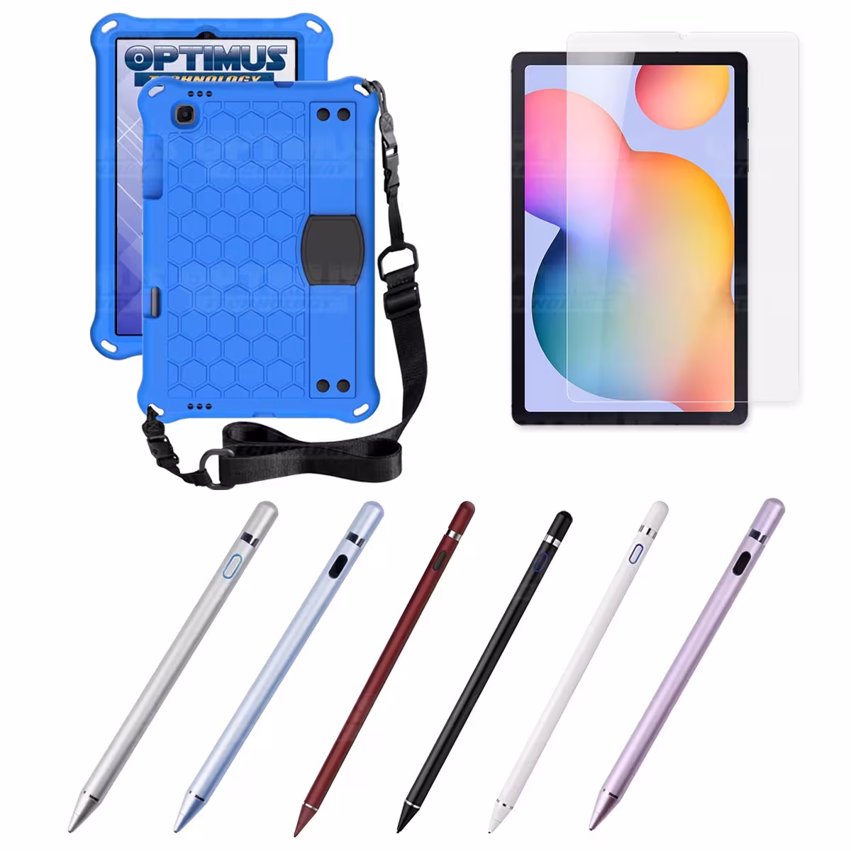 Kit Estuche Protector Correa + Vidrio Templado + Lápiz Digital para Tablet Samsung Galaxy Tab S6 Lite 10.4 2022 P619 - P613