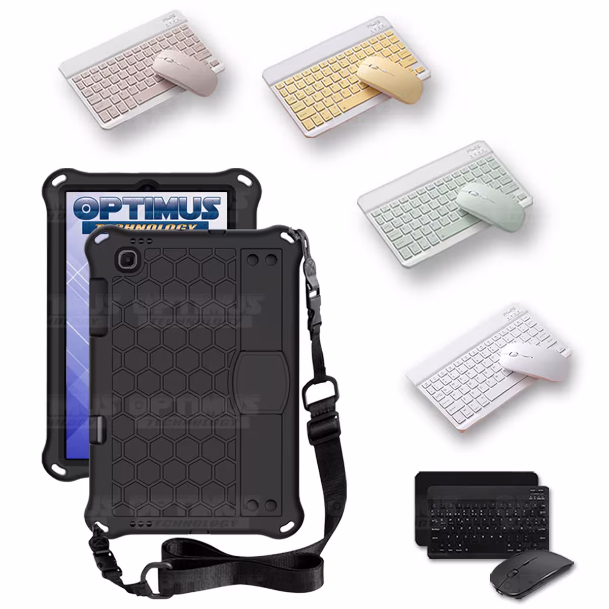 Kit Case Forro Protector con correa + Teclado y Mouse Ratón Bluetooth para Tablet Samsung Galaxy Tab S6 Lite 10.4 2022 P619