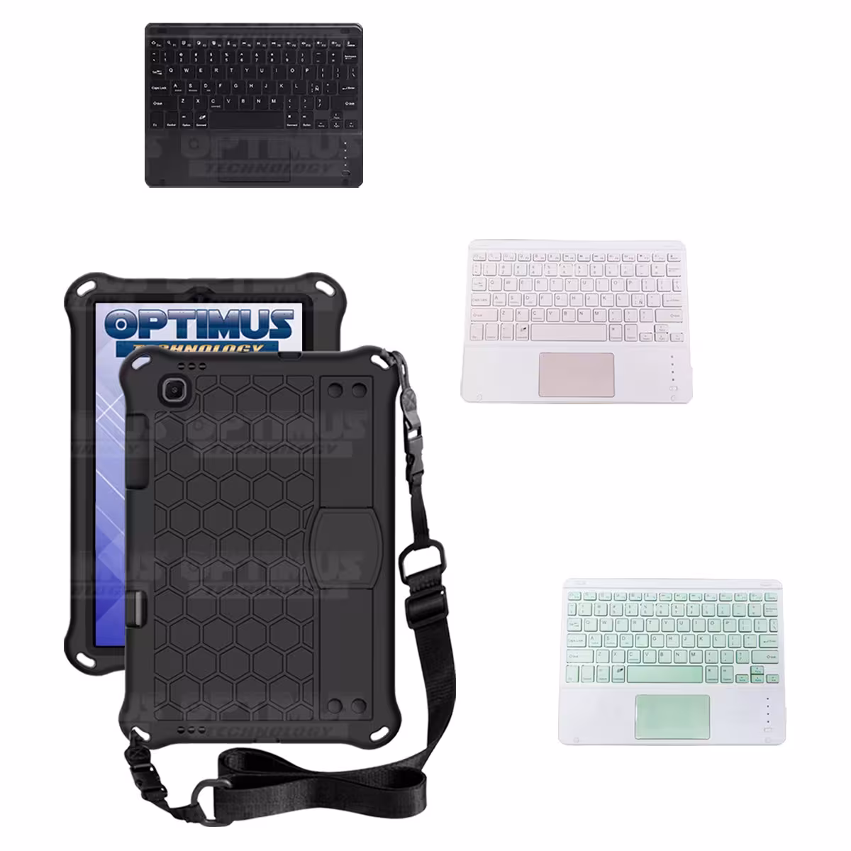 Kit Case Protector con correa + Teclado Mouse Touchpad Bluetooth para Tablet Samsung Galaxy Tab S6 Lite 10.4 2022 P619 - P613