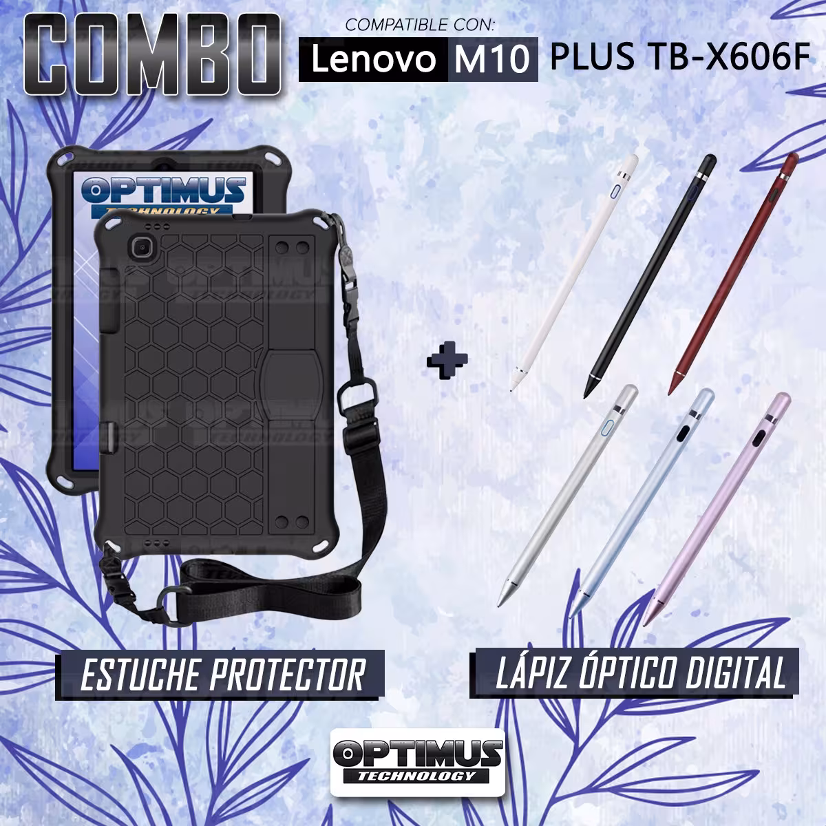 Kit Estuche Protector con Correa Y Lápiz Óptico Digital Stylus Pen para Tablet Lenovo M10 Plus Tb-x606f