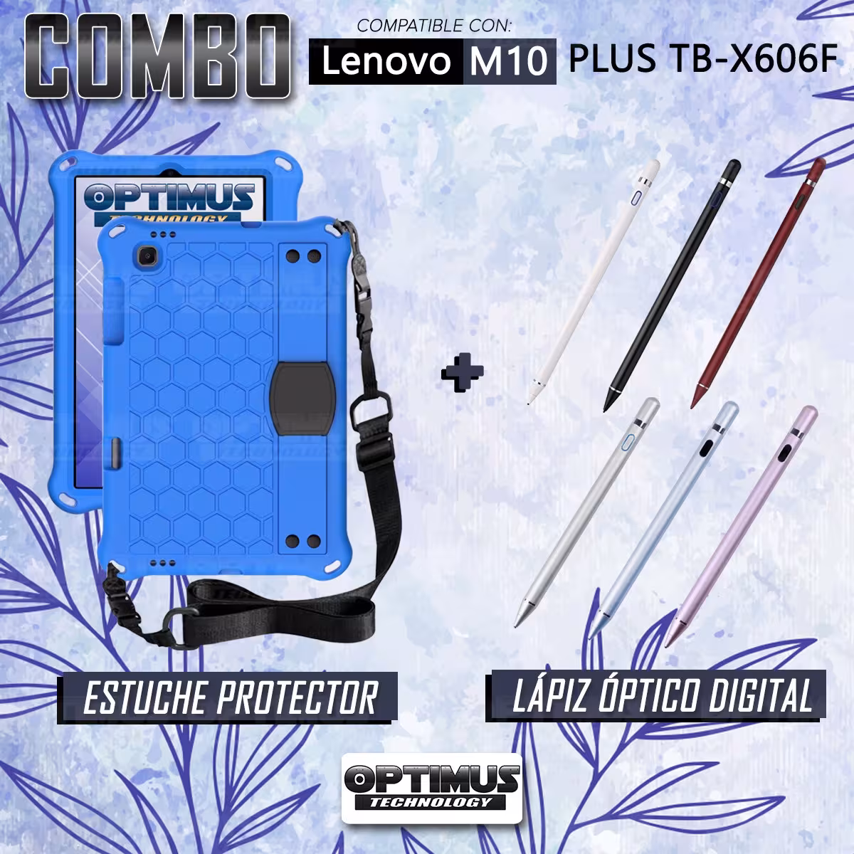 Kit Estuche Protector con Correa Y Lápiz Óptico Digital Stylus Pen para Tablet Lenovo M10 Plus Tb-x606f