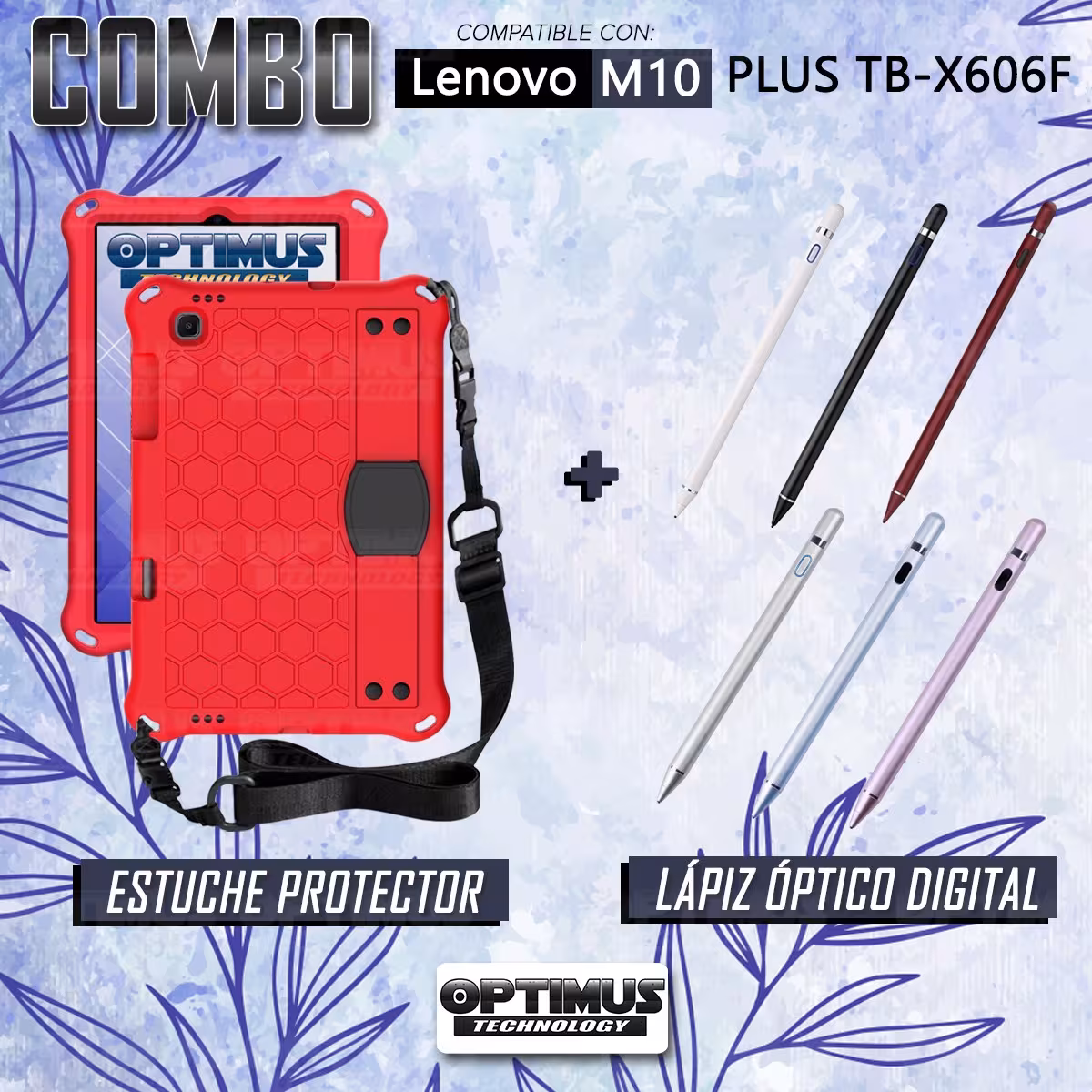 Kit Estuche Protector con Correa Y Lápiz Óptico Digital Stylus Pen para Tablet Lenovo M10 Plus Tb-x606f