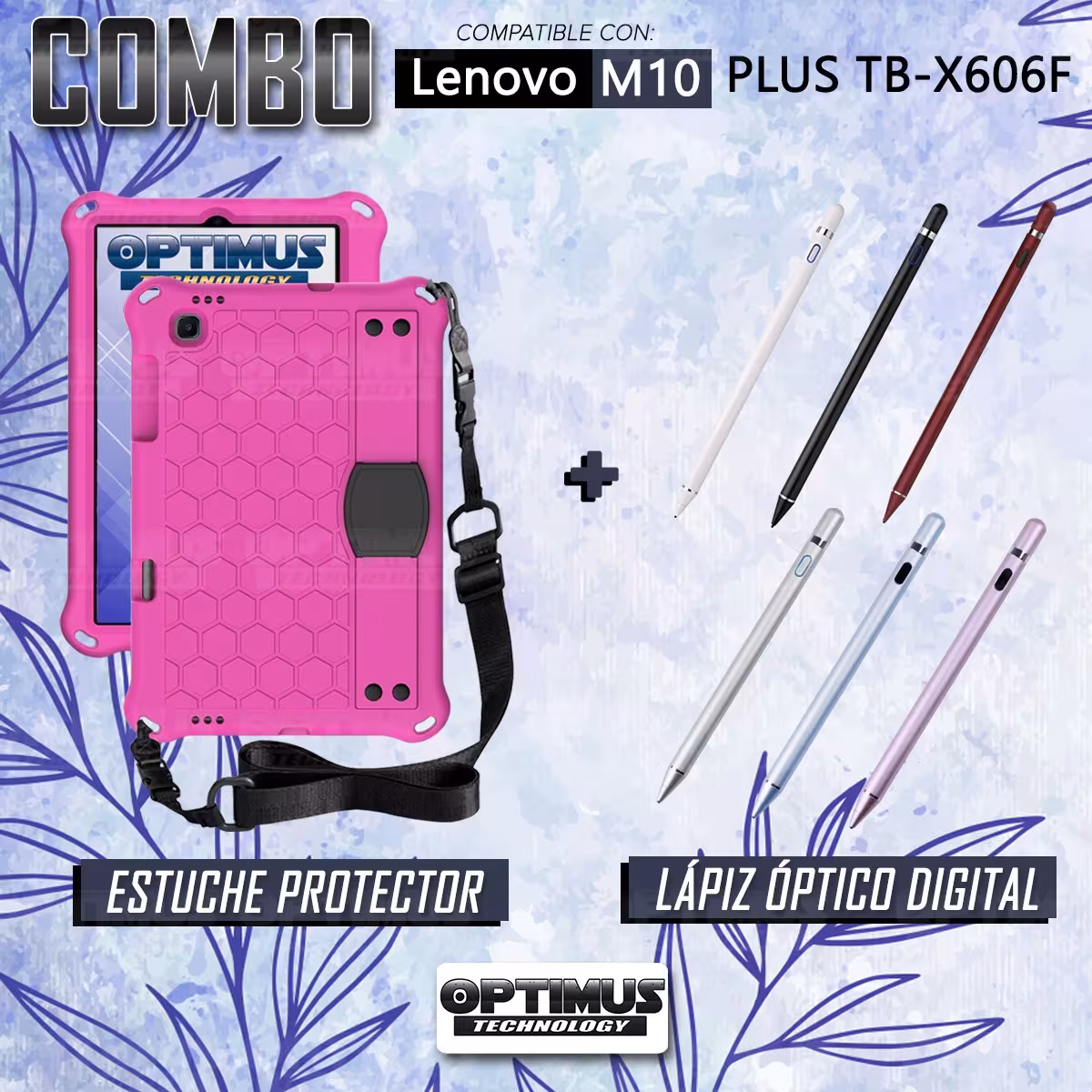 Kit Estuche Protector con Correa Y Lápiz Óptico Digital Stylus Pen para Tablet Lenovo M10 Plus Tb-x606f