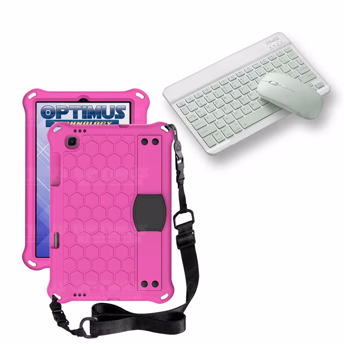 Kit Case Forro Protector con correa + Teclado y Mouse Ratón Bluetooth para Tablet Lenovo M10 Plus Tb-x606f