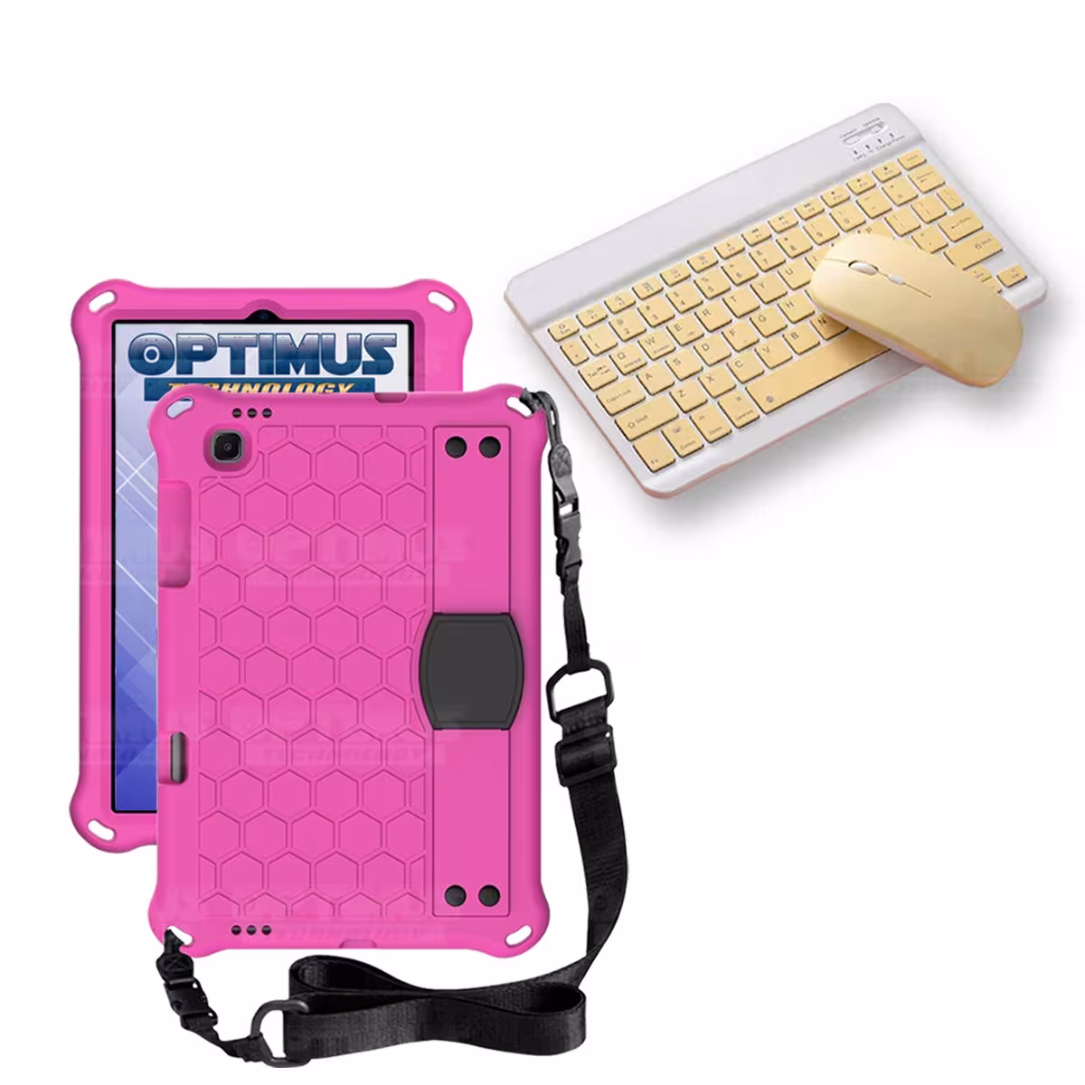Kit Case Forro Protector con correa + Teclado y Mouse Ratón Bluetooth para Tablet Lenovo M10 Plus Tb-x606f