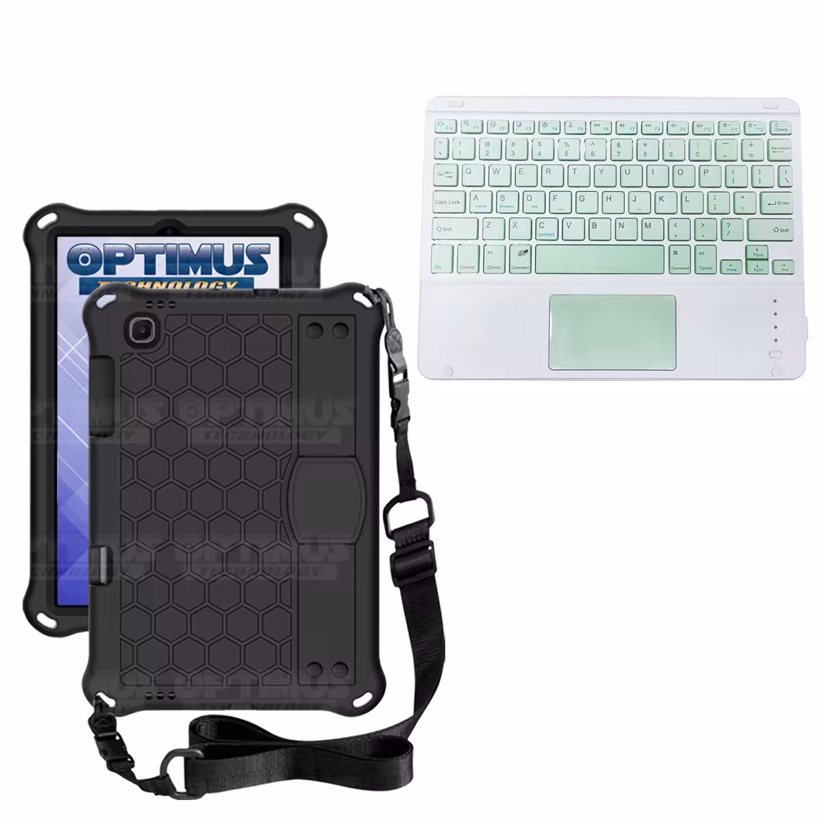 Kit Case Protector con correa + Teclado Mouse Touchpad Bluetooth para Tablet Lenovo M10 Plus Tb-x606f