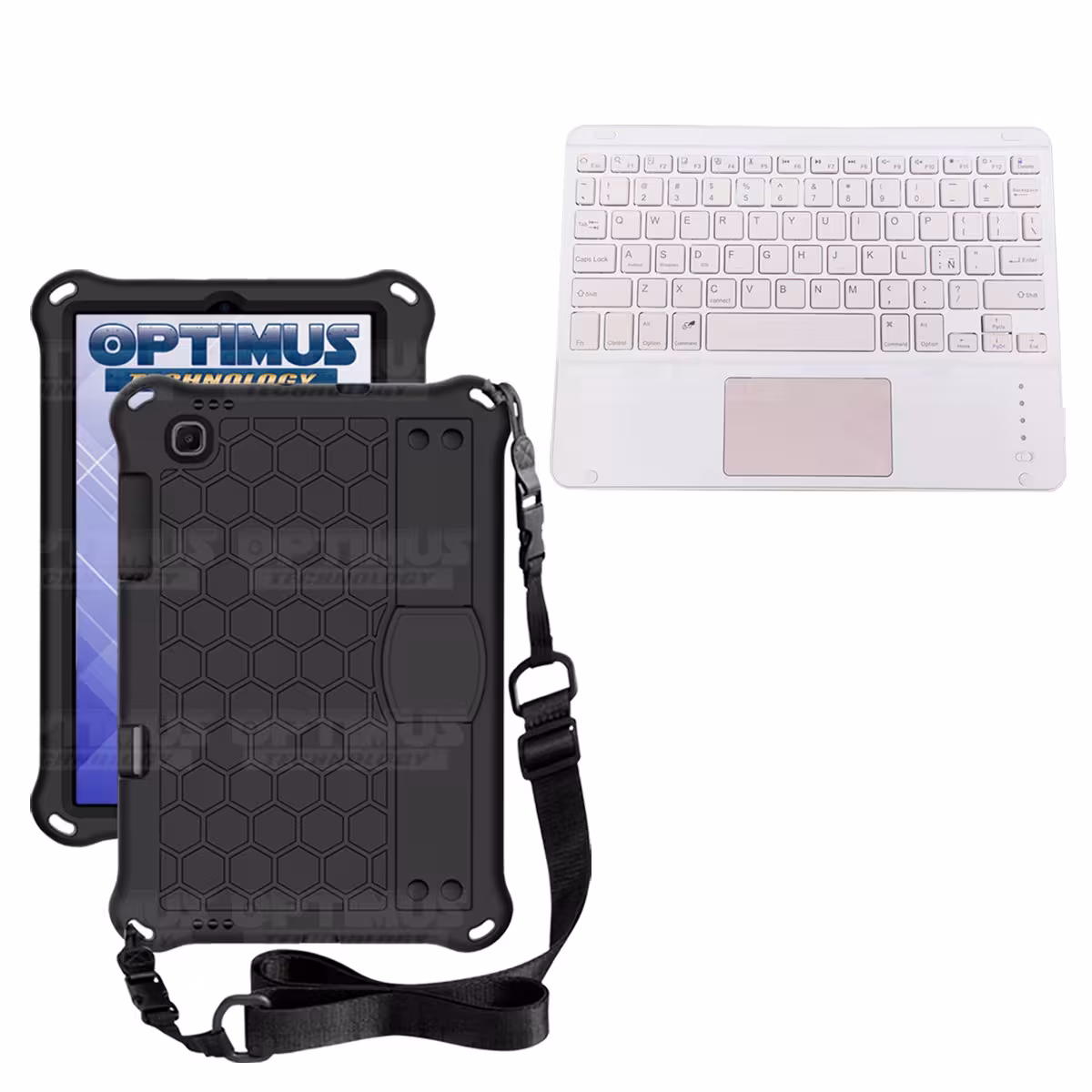 Kit Case Protector con correa + Teclado Mouse Touchpad Bluetooth para Tablet Lenovo M10 Plus Tb-x606f