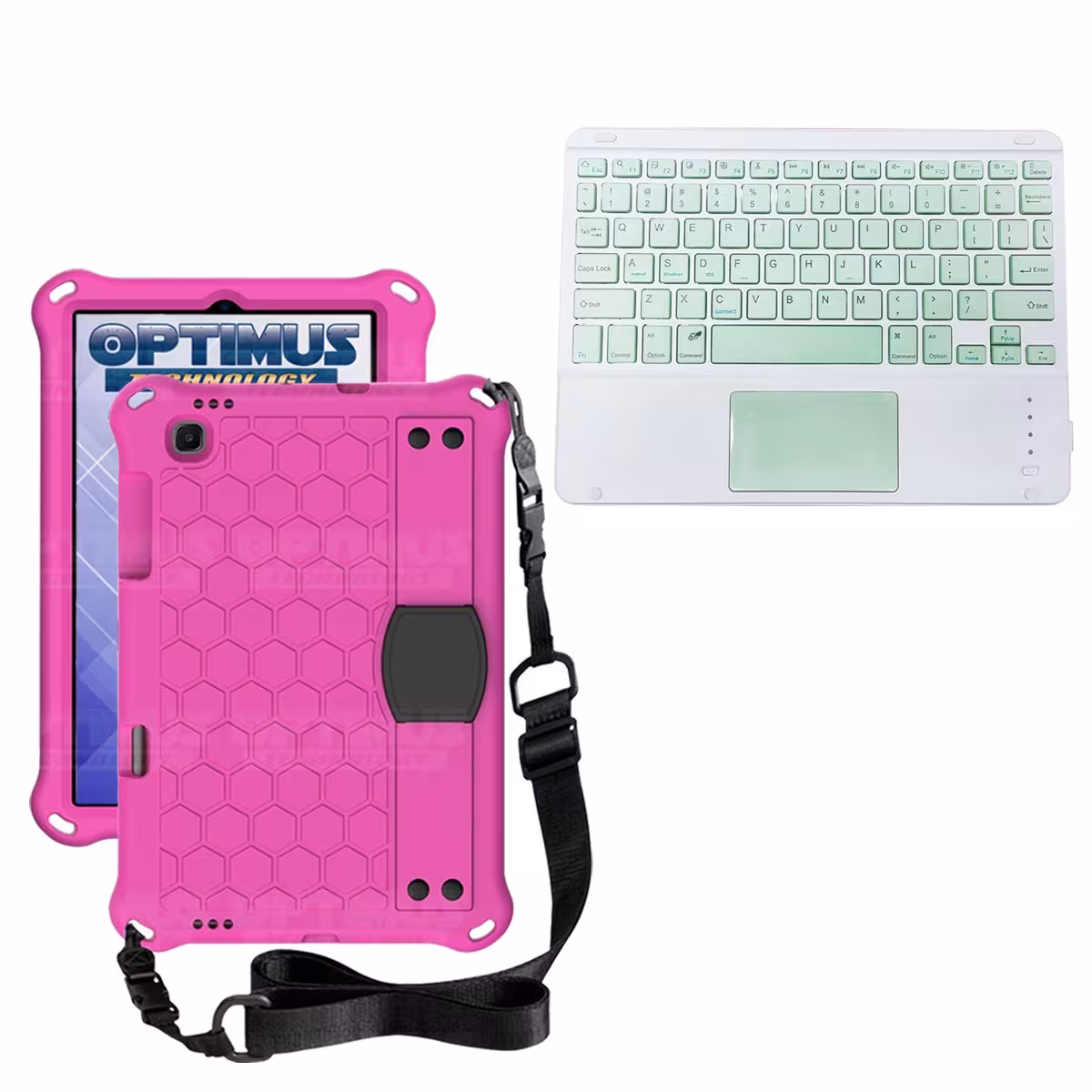 Kit Case Protector con correa + Teclado Mouse Touchpad Bluetooth para Tablet Lenovo M10 Plus Tb-x606f