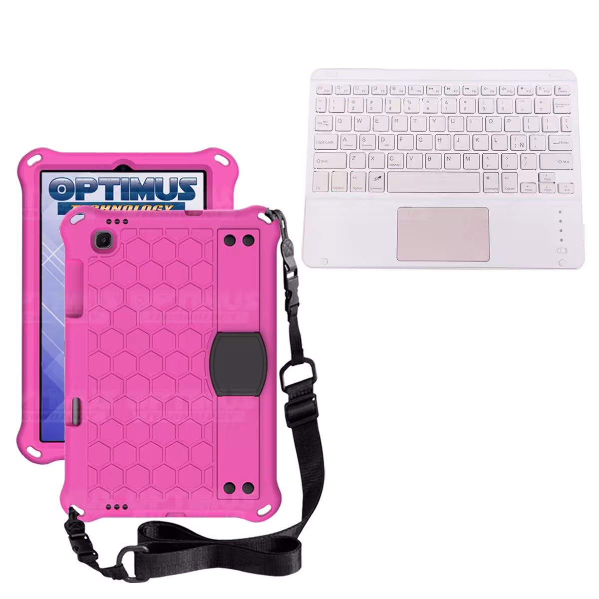 Kit Case Protector con correa + Teclado Mouse Touchpad Bluetooth para Tablet Lenovo M10 Plus Tb-x606f