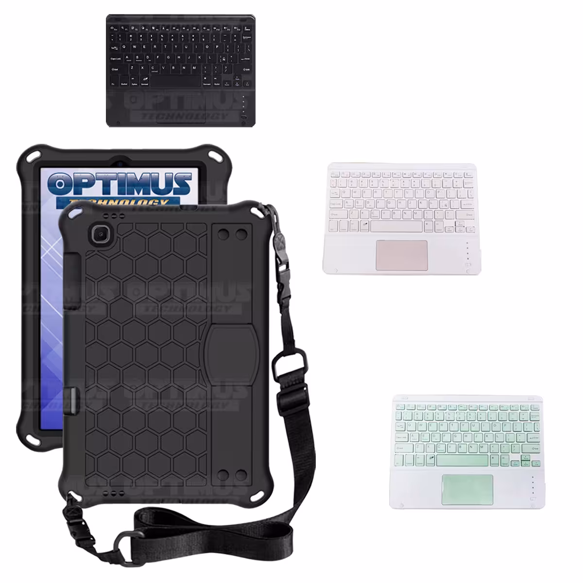 Kit Case Protector con correa + Teclado Mouse Touchpad Bluetooth para Tablet Lenovo M10 Plus Tb-x606f
