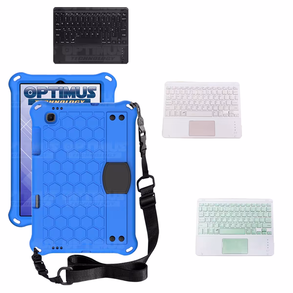 Kit Case Protector con correa + Teclado Mouse Touchpad Bluetooth para Tablet Lenovo M10 Plus Tb-x606f